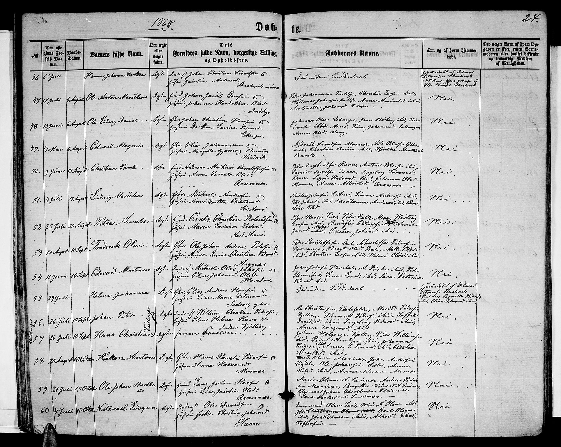 Ministerialprotokoller, klokkerbøker og fødselsregistre - Nordland, SAT/A-1459/805/L0107: Parish register (copy) no. 805C03, 1862-1885, p. 24