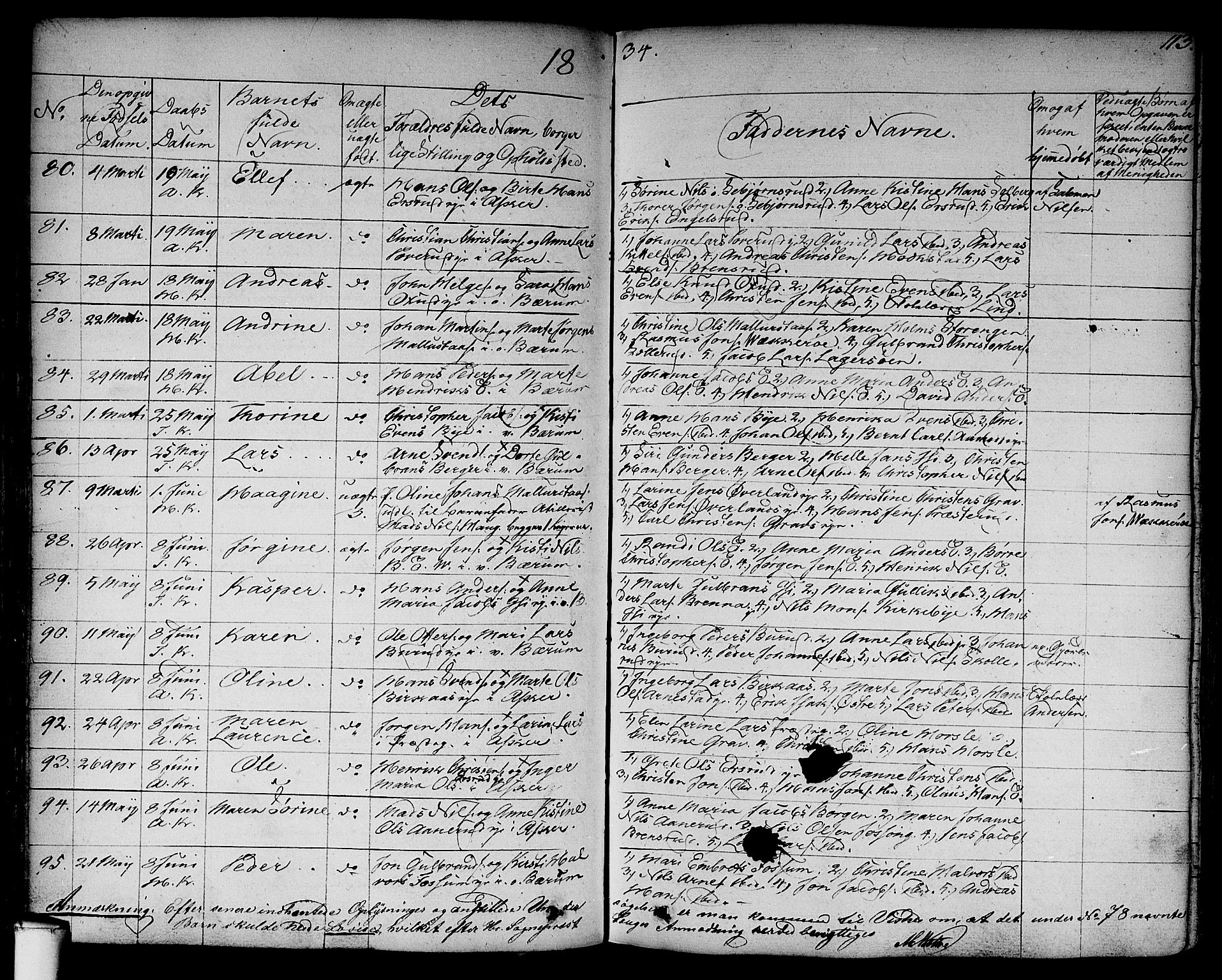 Asker prestekontor Kirkebøker, AV/SAO-A-10256a/F/Fa/L0007: Parish register (official) no. I 7, 1825-1864, p. 113