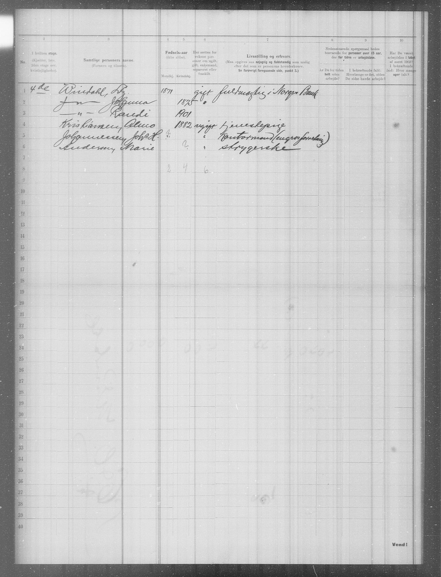 OBA, Municipal Census 1902 for Kristiania, 1902, p. 5236