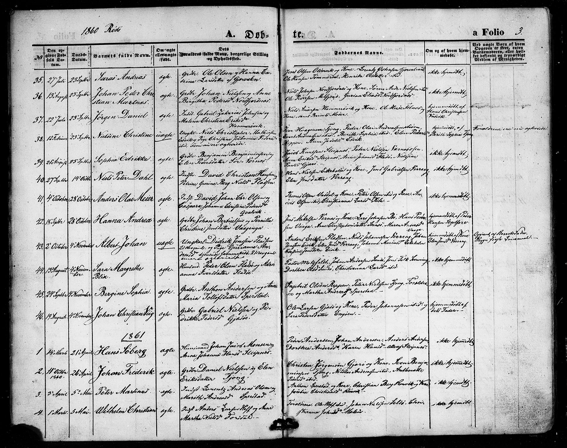 Ministerialprotokoller, klokkerbøker og fødselsregistre - Nordland, AV/SAT-A-1459/841/L0606: Parish register (official) no. 841A10, 1860-1877, p. 3