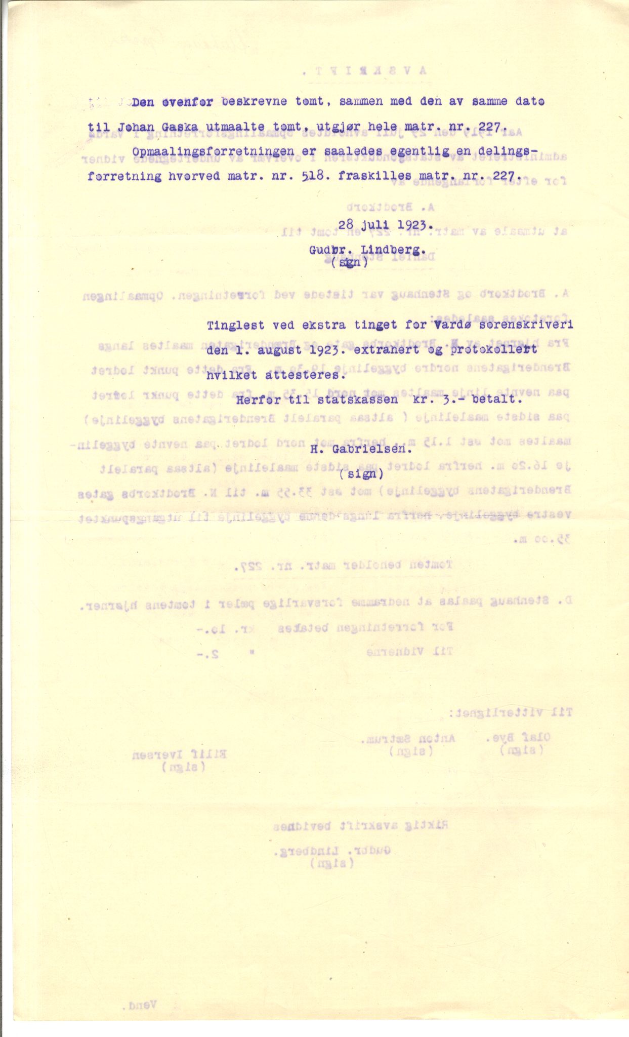 Brodtkorb handel A/S, VAMU/A-0001/Q/Qb/L0001: Skjøter og grunnbrev i Vardø by, 1822-1943, p. 330