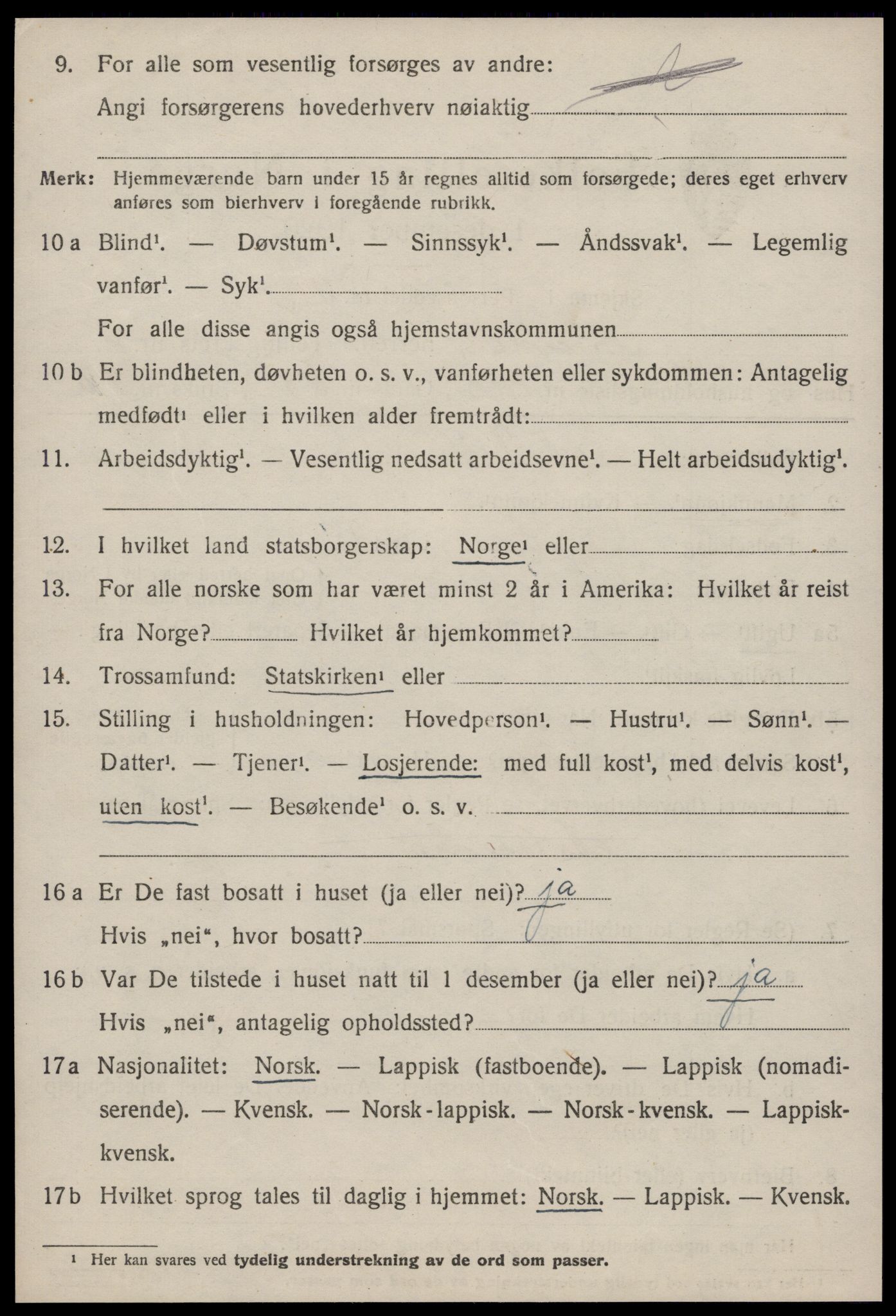 SAT, 1920 census for Strinda, 1920, p. 16899