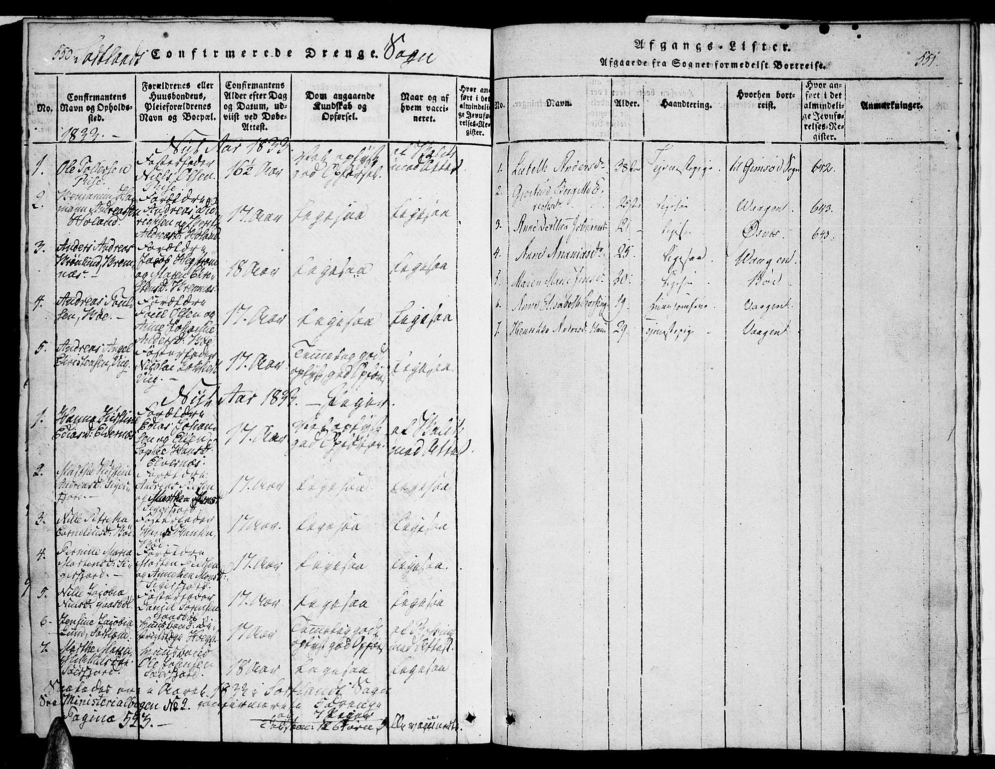 Ministerialprotokoller, klokkerbøker og fødselsregistre - Nordland, SAT/A-1459/888/L1237: Parish register (official) no. 888A05 /1, 1820-1836, p. 550-551