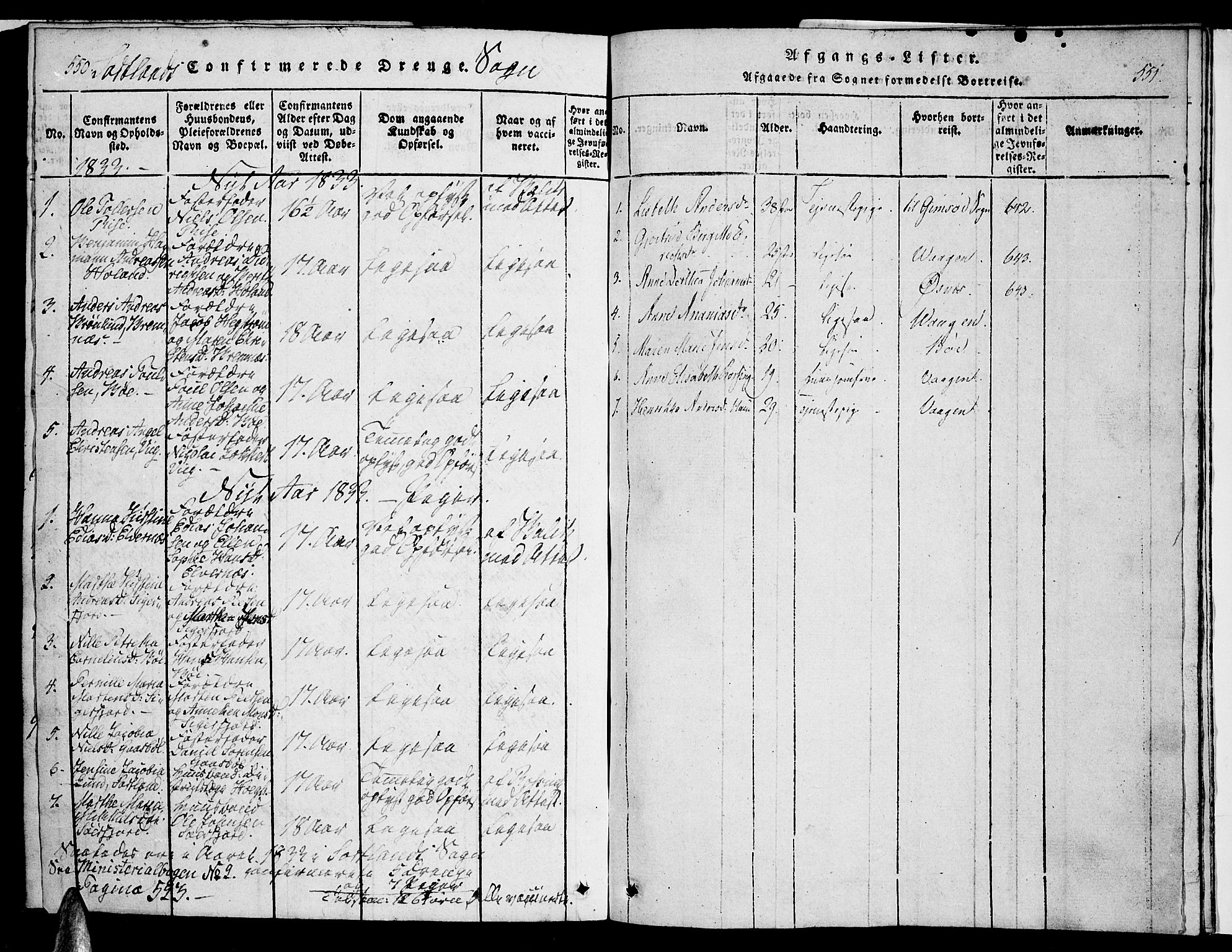 Ministerialprotokoller, klokkerbøker og fødselsregistre - Nordland, AV/SAT-A-1459/888/L1237: Parish register (official) no. 888A05 /1, 1820-1836, p. 550-551