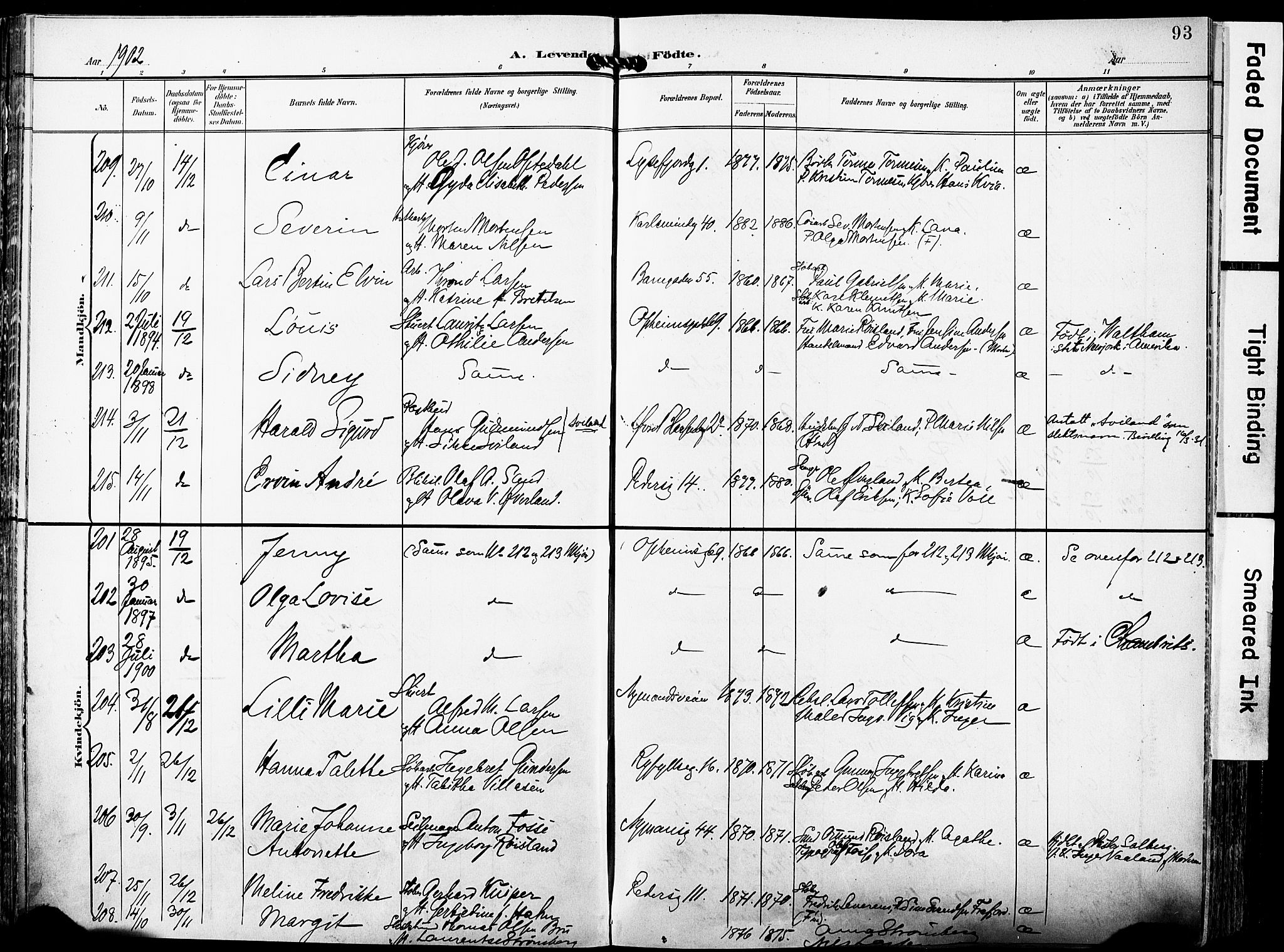 St. Johannes sokneprestkontor, AV/SAST-A-101814/001/30/30BA/L0007: Parish register (official) no. A 7, 1900-1910, p. 93