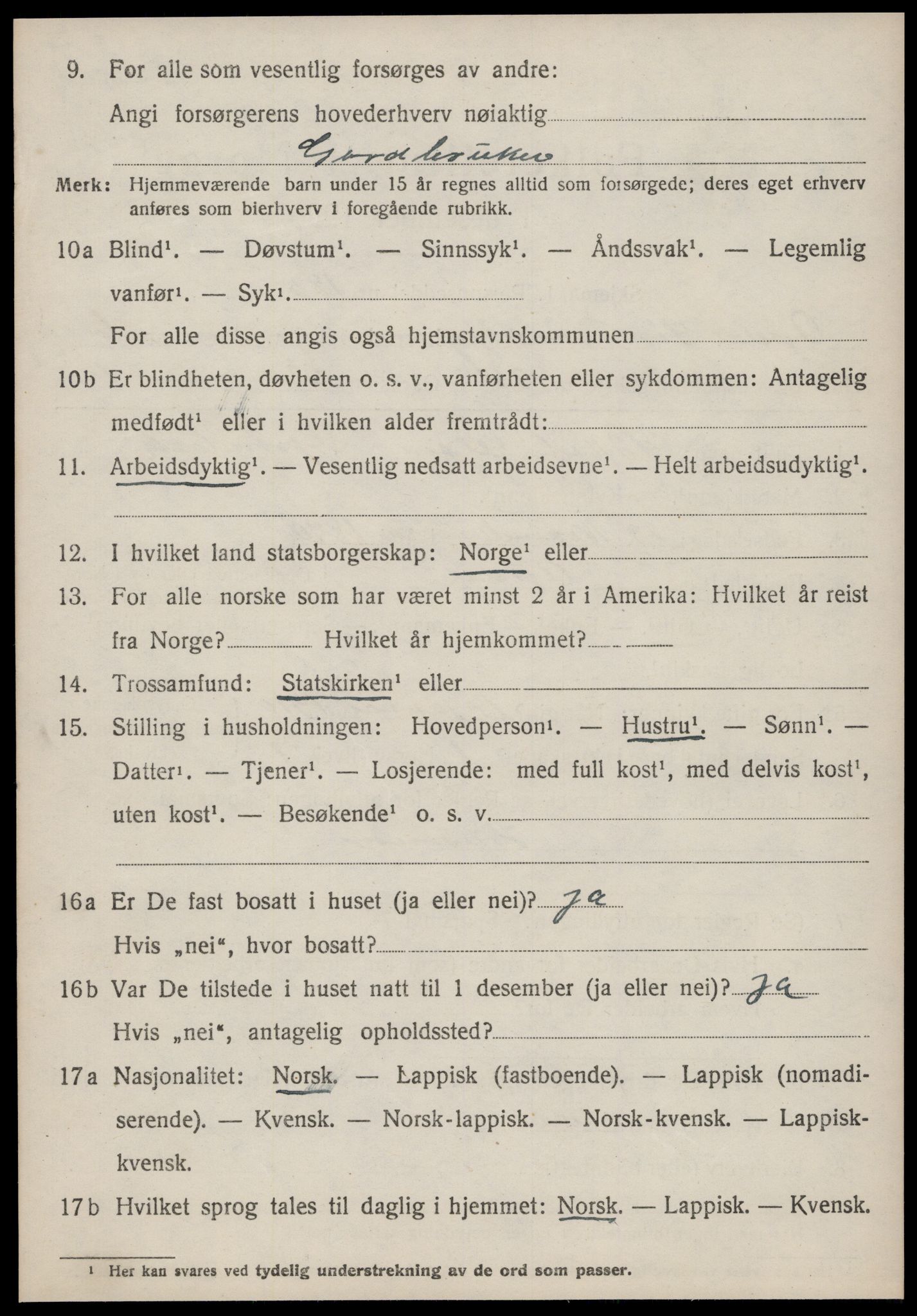 SAT, 1920 census for Oppdal, 1920, p. 5696