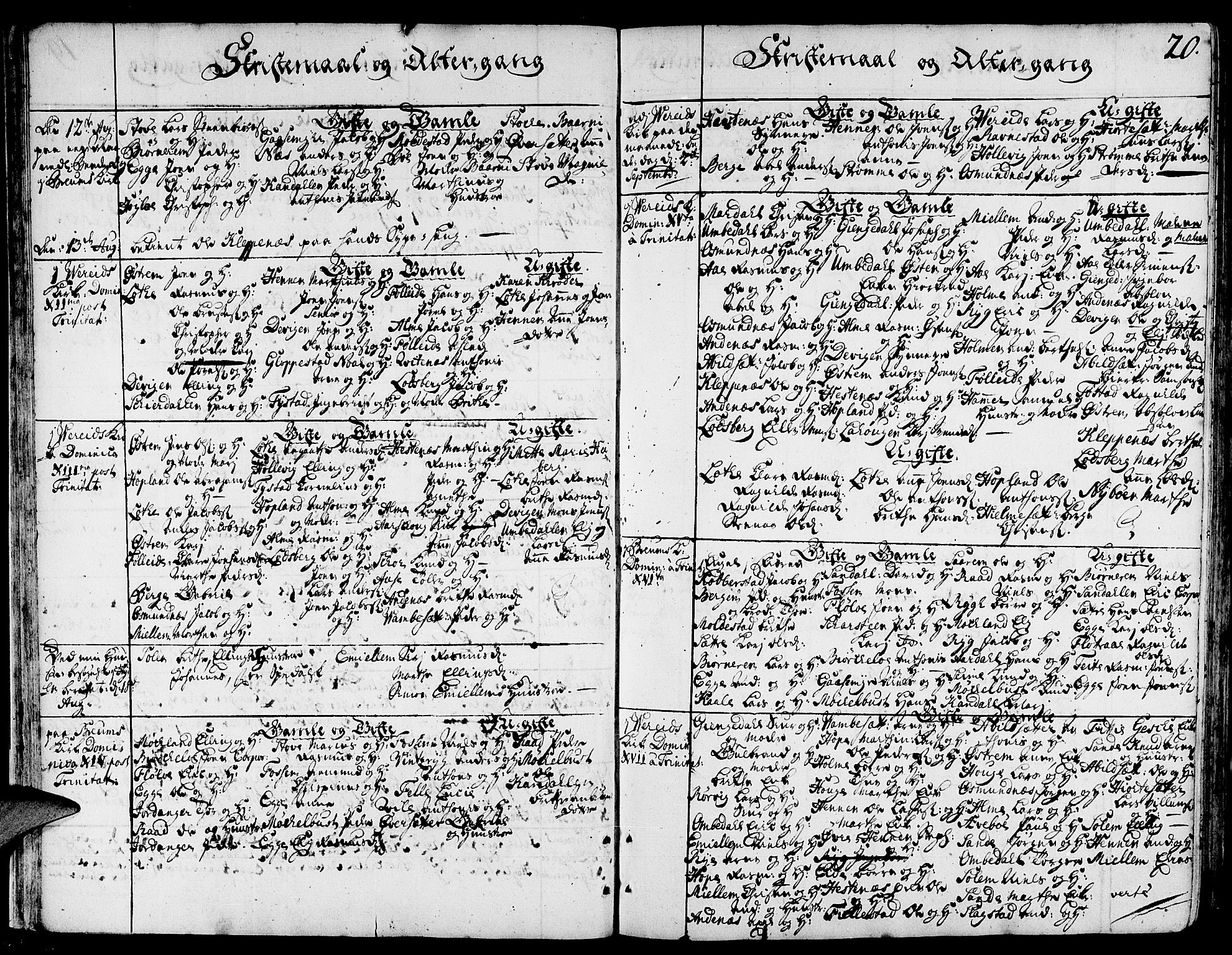 Gloppen sokneprestembete, AV/SAB-A-80101/H/Haa/Haaa/L0003: Parish register (official) no. A 3, 1739-1757, p. 20