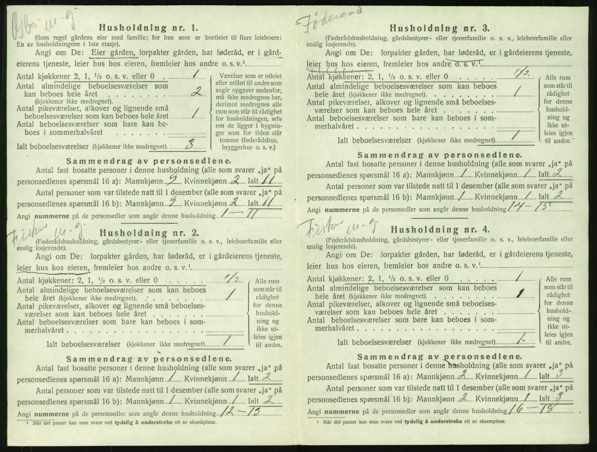 SAT, 1920 census for Borgund, 1920, p. 2383