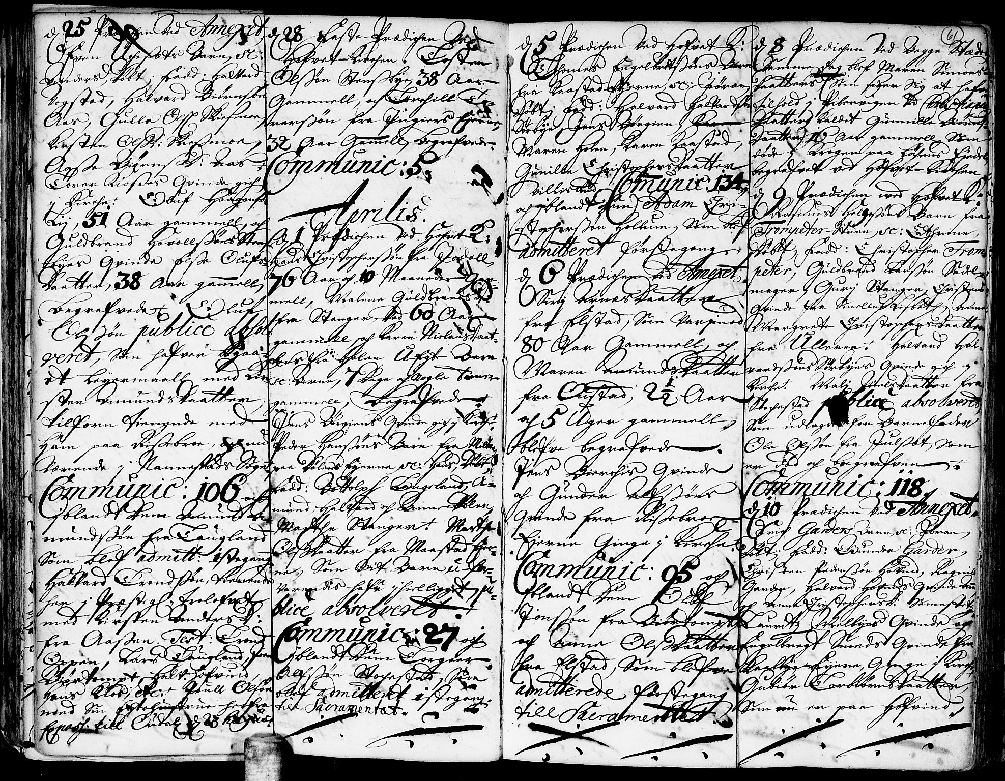 Ullensaker prestekontor Kirkebøker, AV/SAO-A-10236a/F/Fa/L0001: Parish register (official) no. I 1, 1689-1701, p. 61