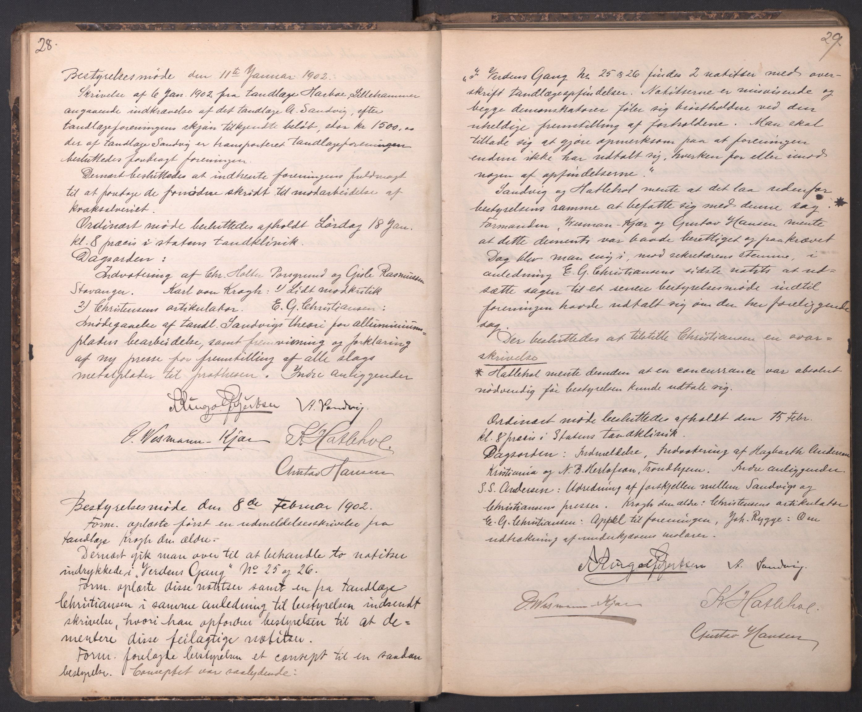 Den norske tannlegeforening, AV/RA-PA-0862/1/A/Ab/L0003: Forhandlingsprotokoll, 1899-1912, p. 28-29