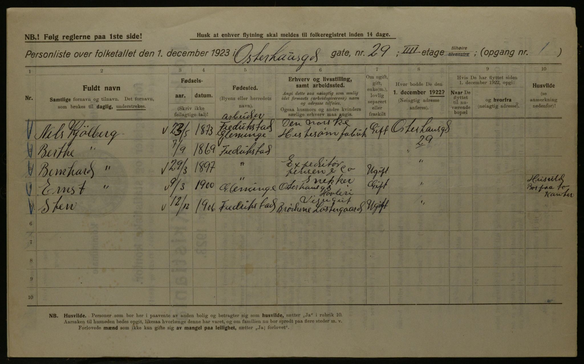 OBA, Municipal Census 1923 for Kristiania, 1923, p. 85802