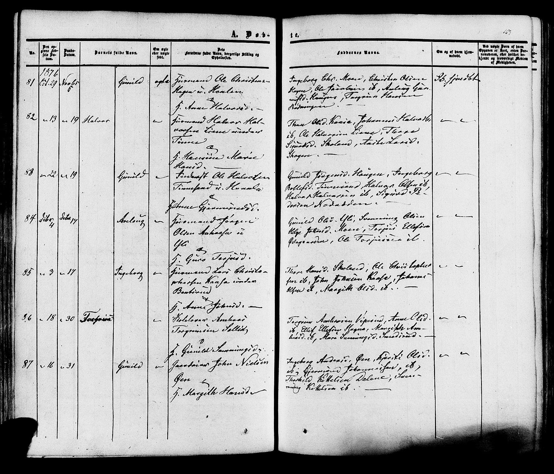 Heddal kirkebøker, SAKO/A-268/F/Fa/L0007: Parish register (official) no. I 7, 1855-1877, p. 163