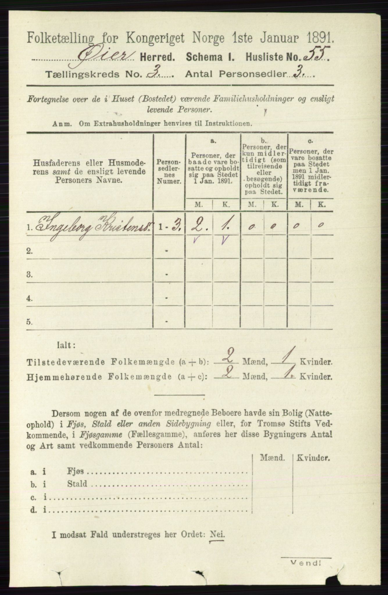 RA, 1891 census for 0521 Øyer, 1891, p. 680