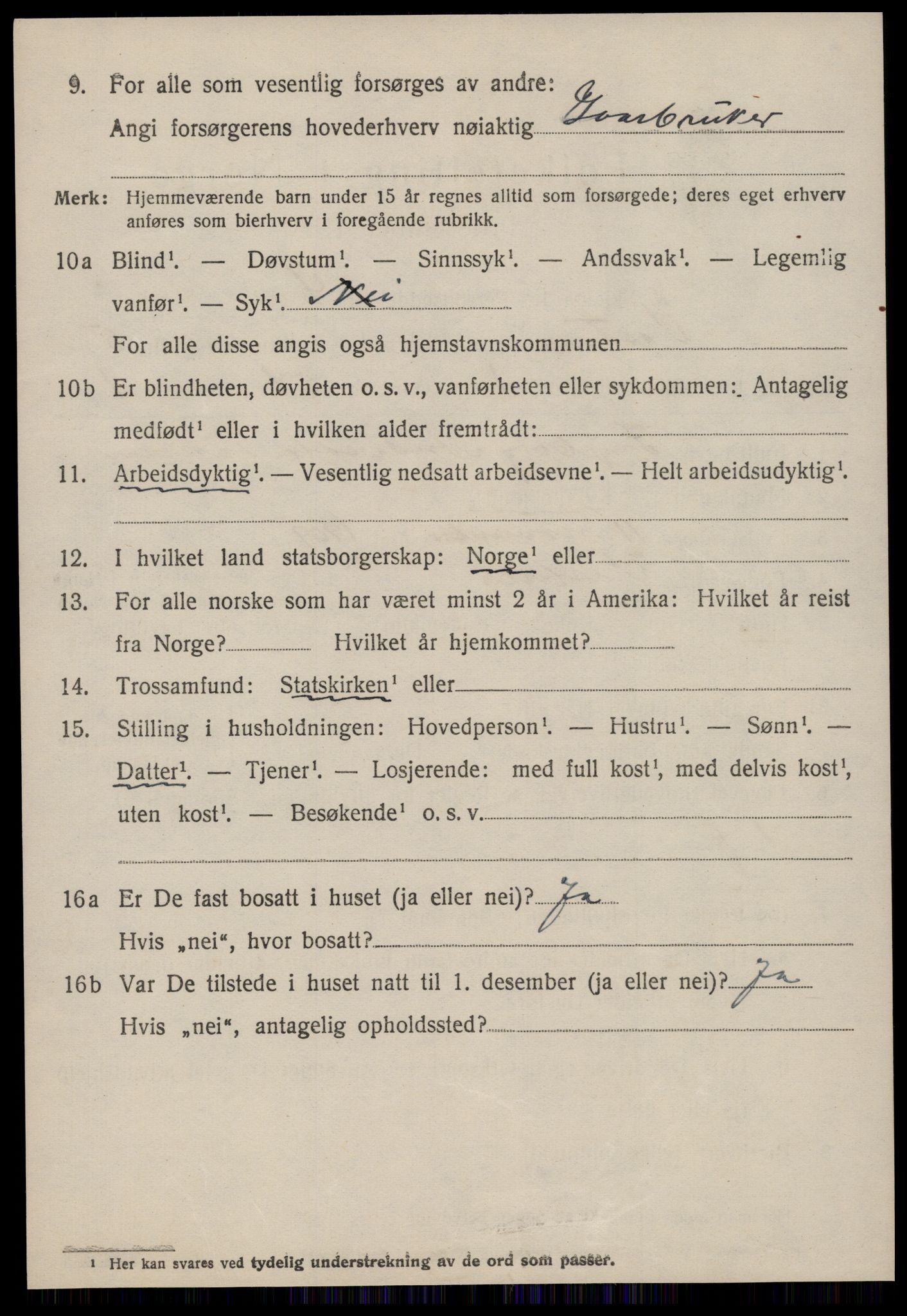 SAT, 1920 census for Vestnes, 1920, p. 3936