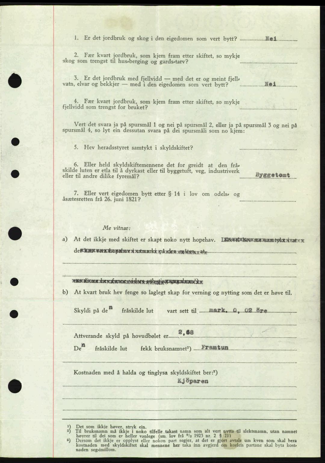 Nordre Sunnmøre sorenskriveri, AV/SAT-A-0006/1/2/2C/2Ca: Mortgage book no. A23, 1946-1947, Diary no: : 17/1947