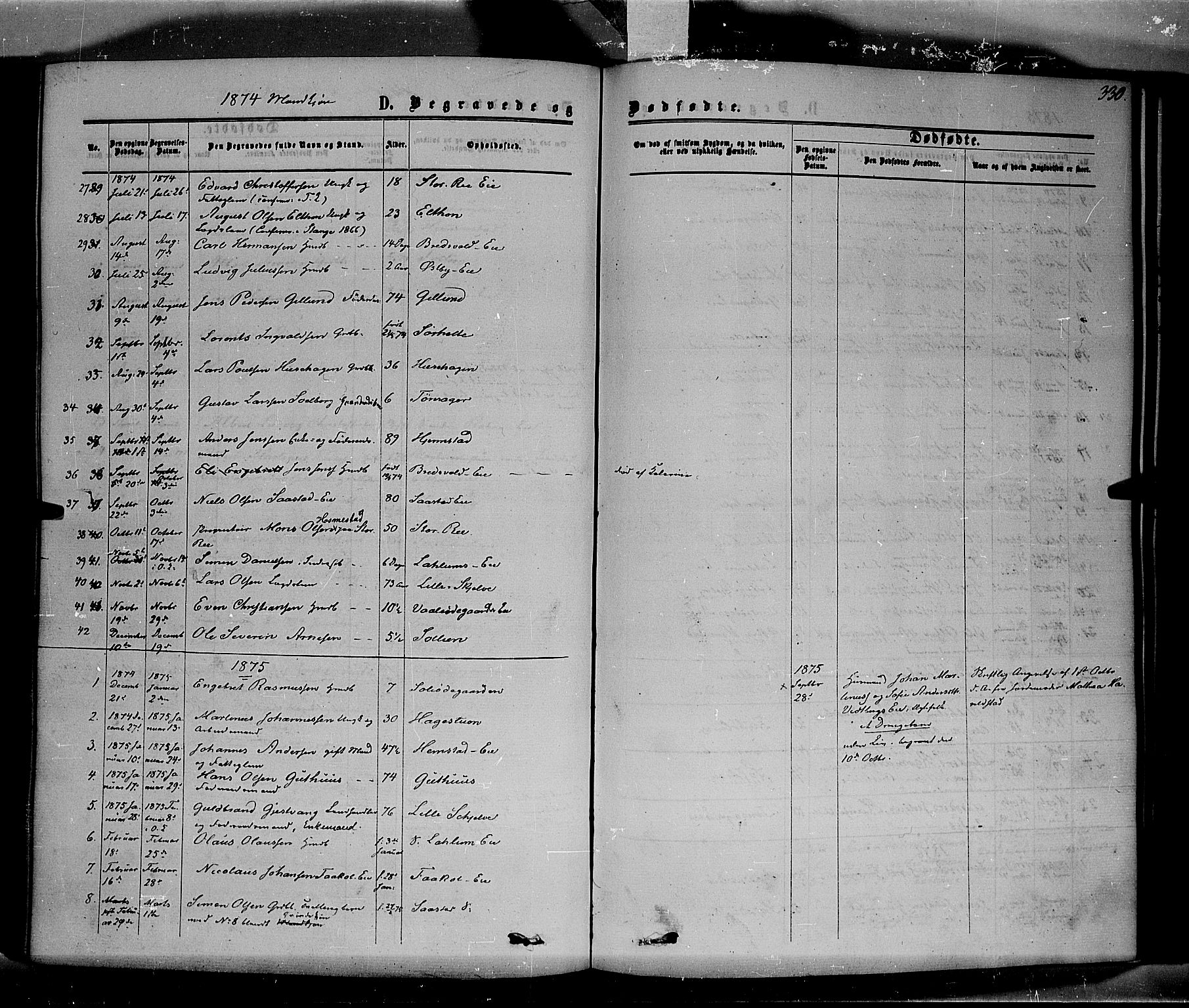 Stange prestekontor, AV/SAH-PREST-002/K/L0013: Parish register (official) no. 13, 1862-1879, p. 330