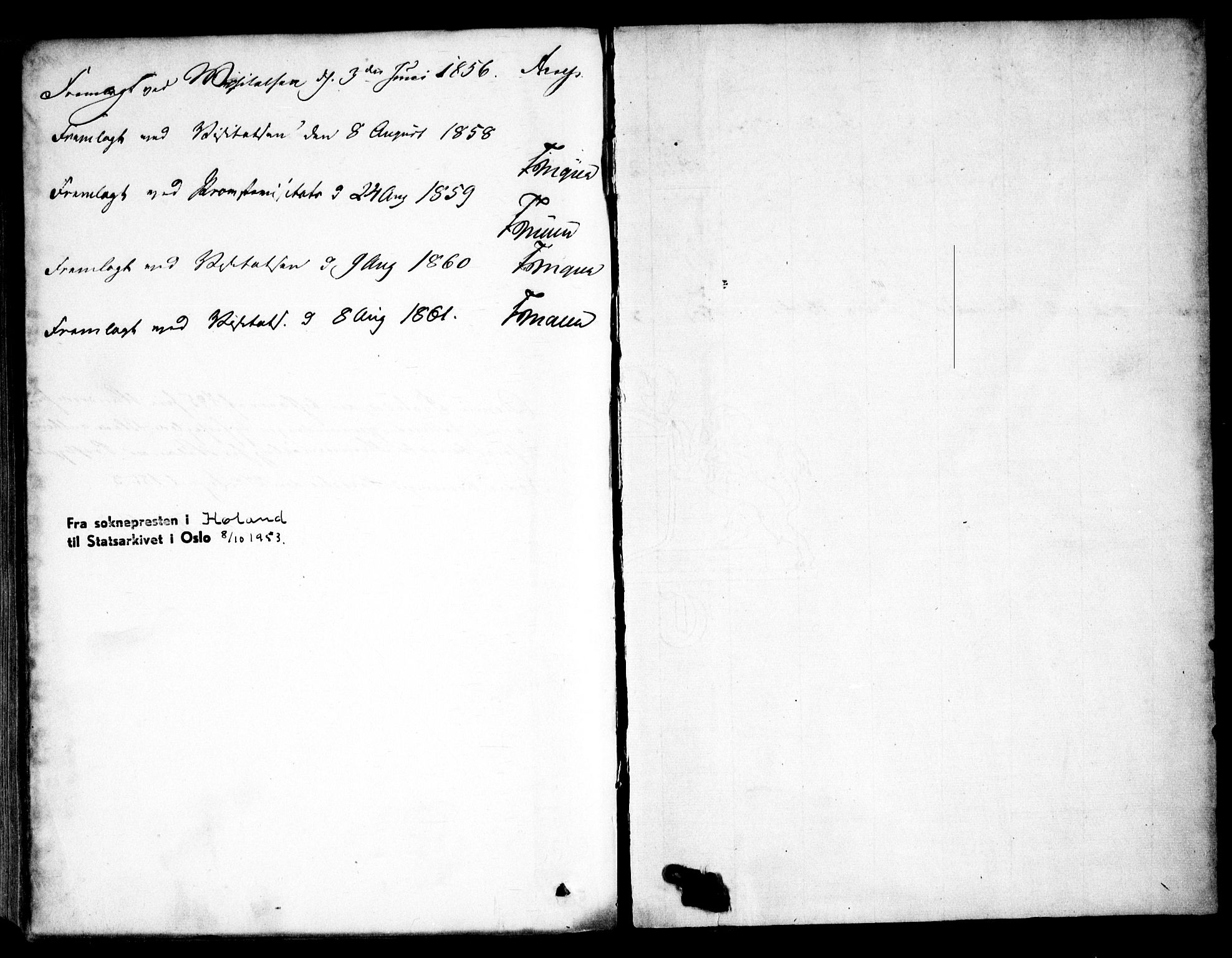 Høland prestekontor Kirkebøker, AV/SAO-A-10346a/F/Fa/L0010: Parish register (official) no. I 10, 1854-1861
