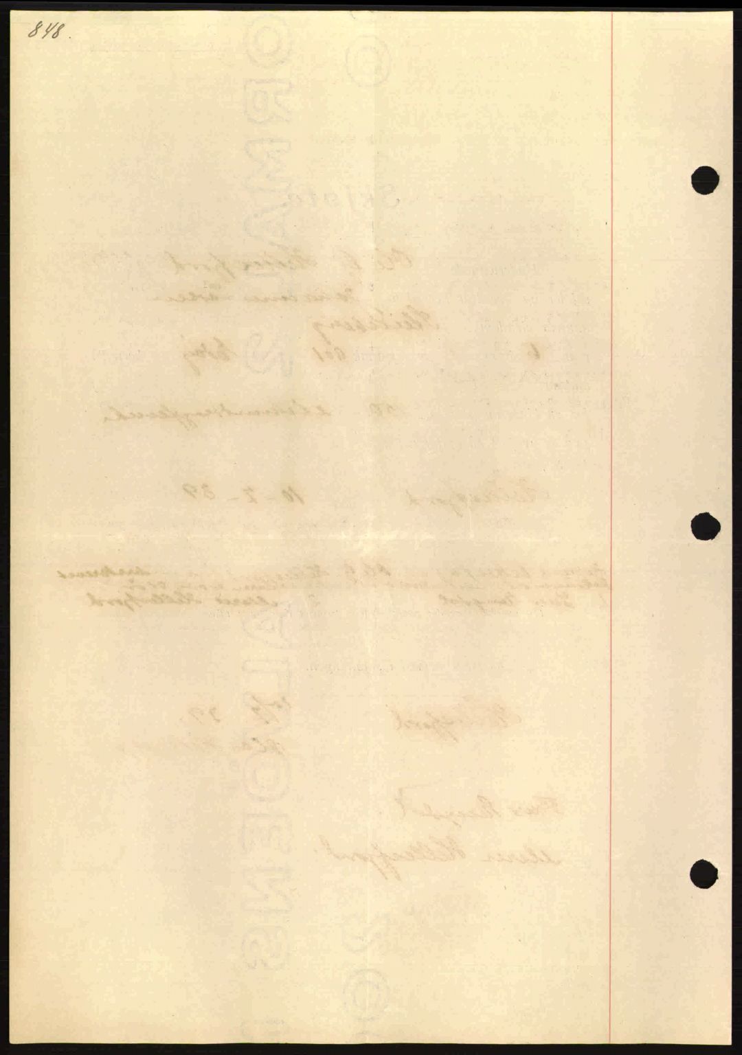Nordmøre sorenskriveri, AV/SAT-A-4132/1/2/2Ca: Mortgage book no. A86, 1939-1939, Diary no: : 2065/1939