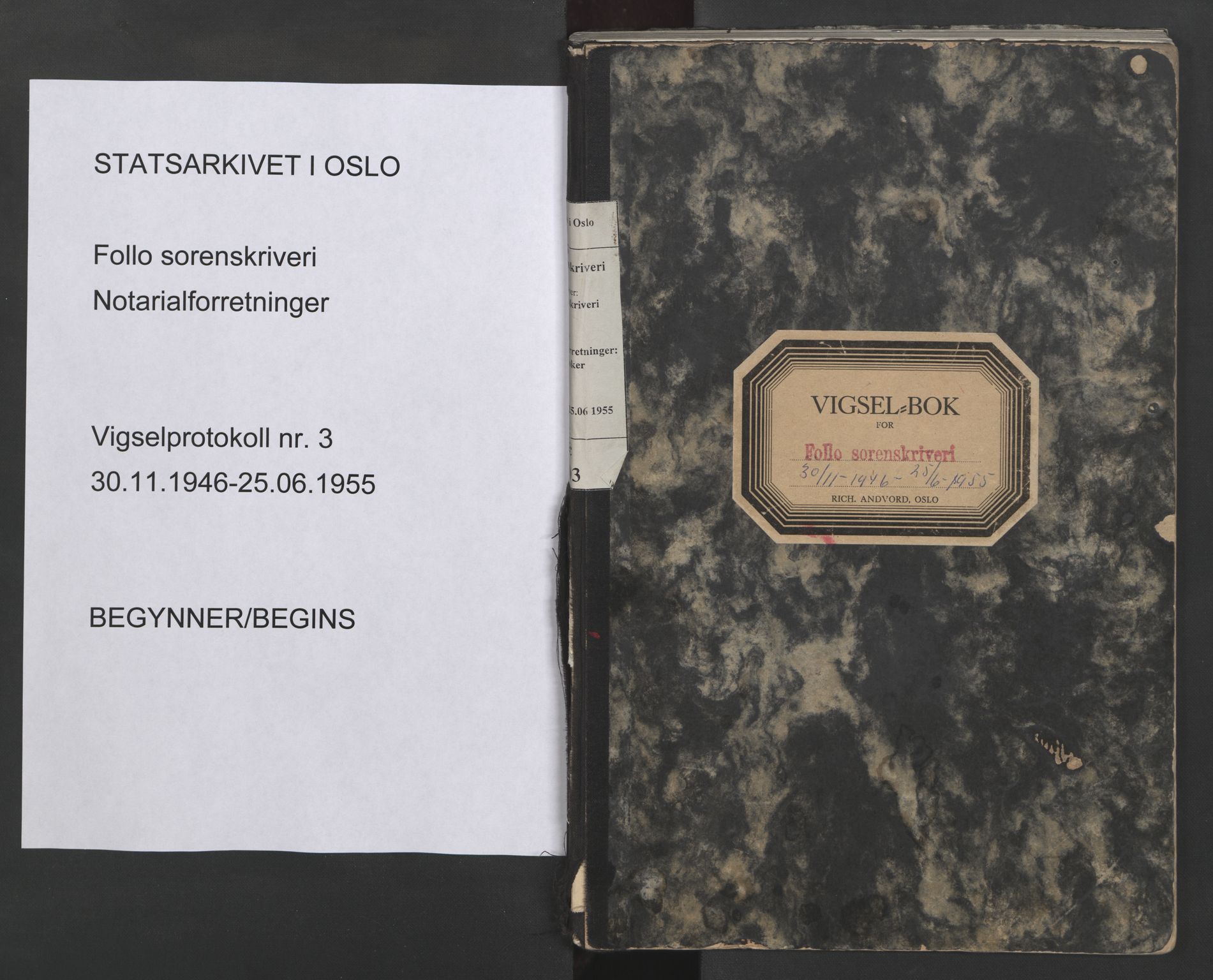Follo sorenskriveri, SAO/A-10274/L/La/Lab/L0003: Vigselsbok, 1946-1955