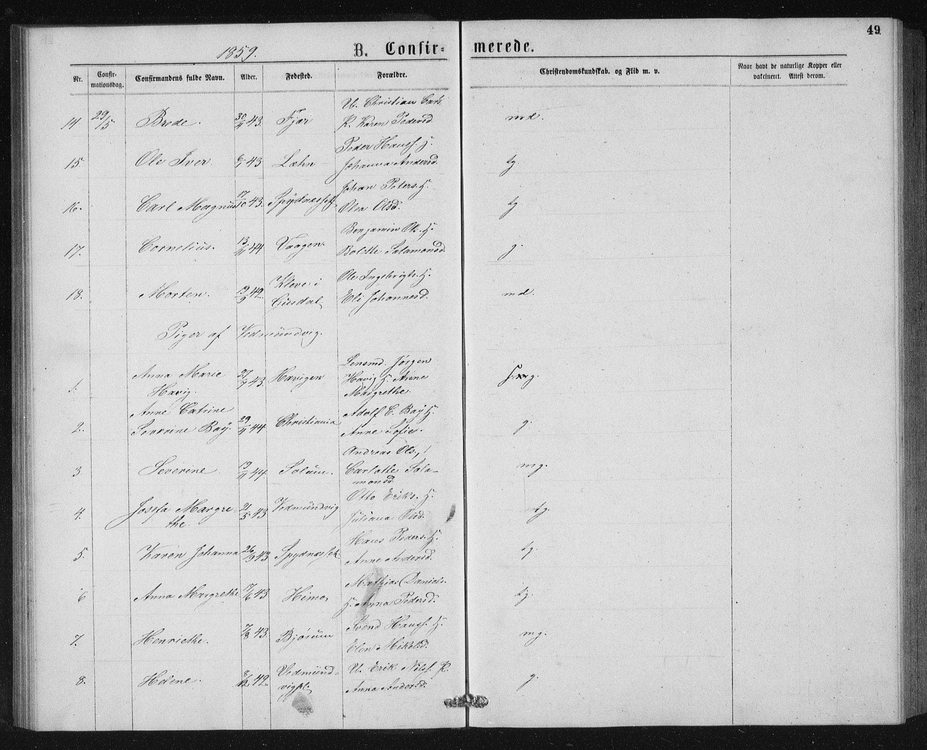 Ministerialprotokoller, klokkerbøker og fødselsregistre - Nord-Trøndelag, AV/SAT-A-1458/768/L0567: Parish register (official) no. 768A02, 1837-1865, p. 49