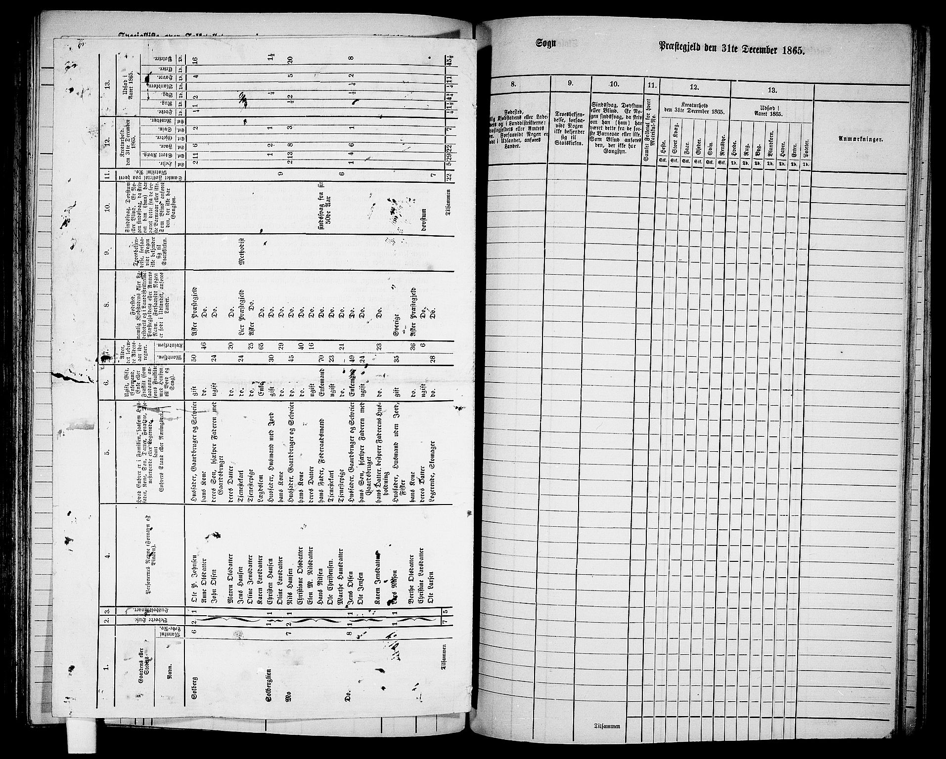 RA, 1865 census for Vanse/Vanse og Farsund, 1865, p. 176