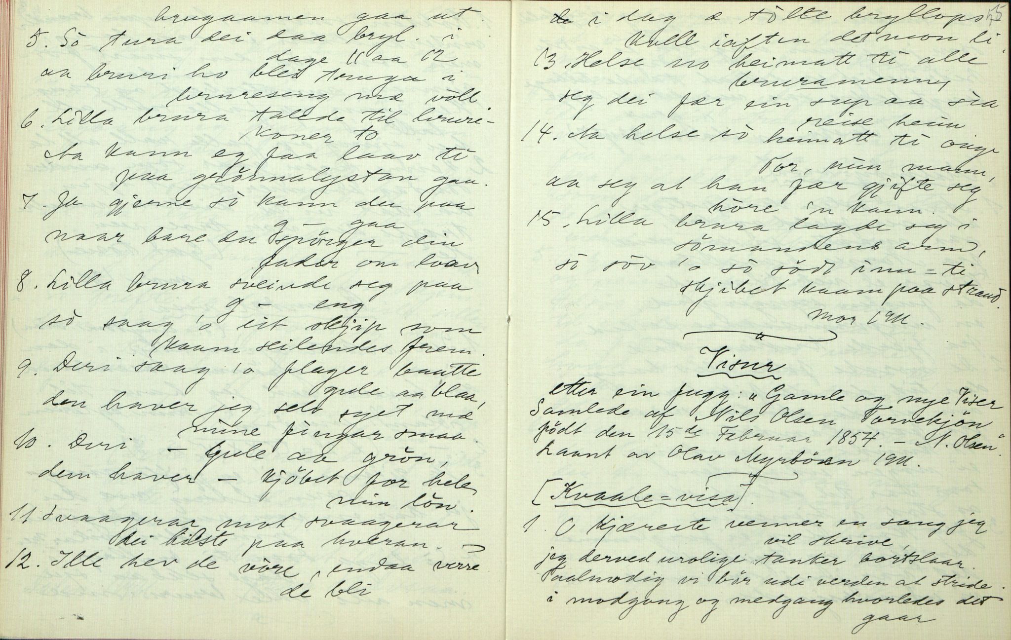 Rikard Berge, TEMU/TGM-A-1003/F/L0006/0025: 201-250 / 225 Mo. Ymse uppskrifter nedskrivne av Rikard Berge, 1911, p. 54-55