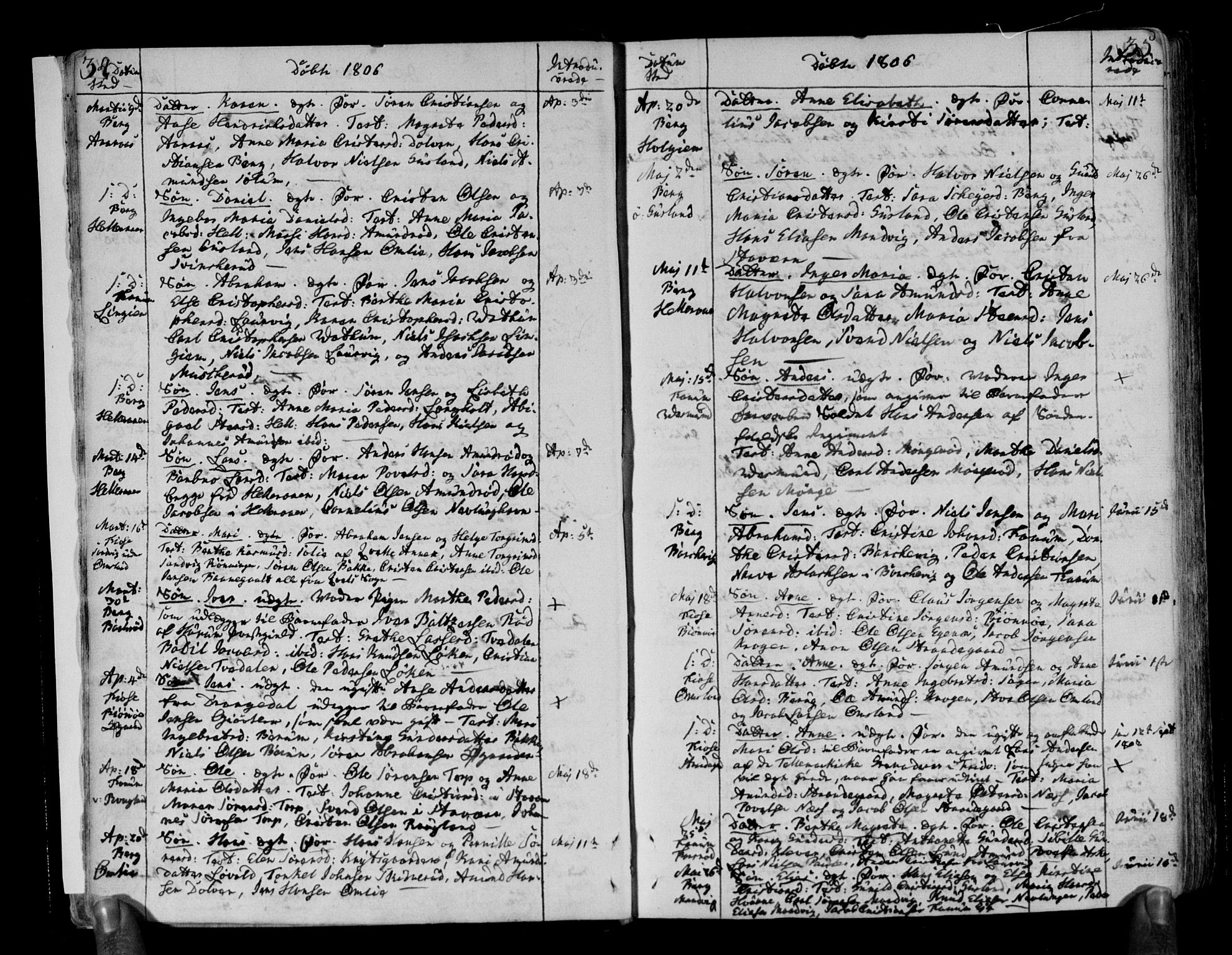 Brunlanes kirkebøker, AV/SAKO-A-342/F/Fa/L0002: Parish register (official) no. I 2, 1802-1834, p. 34-35