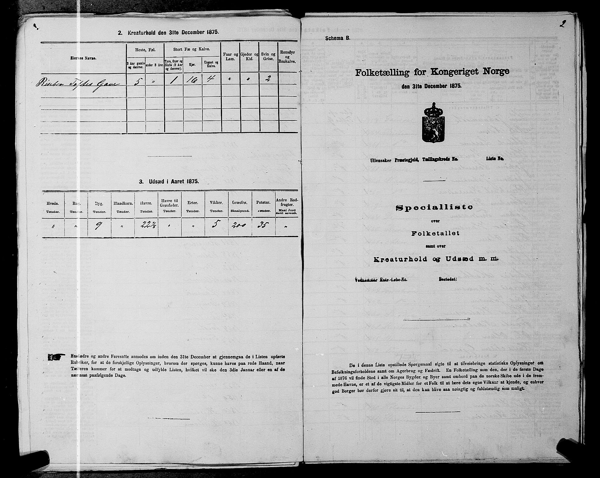 RA, 1875 census for 0235P Ullensaker, 1875, p. 2031