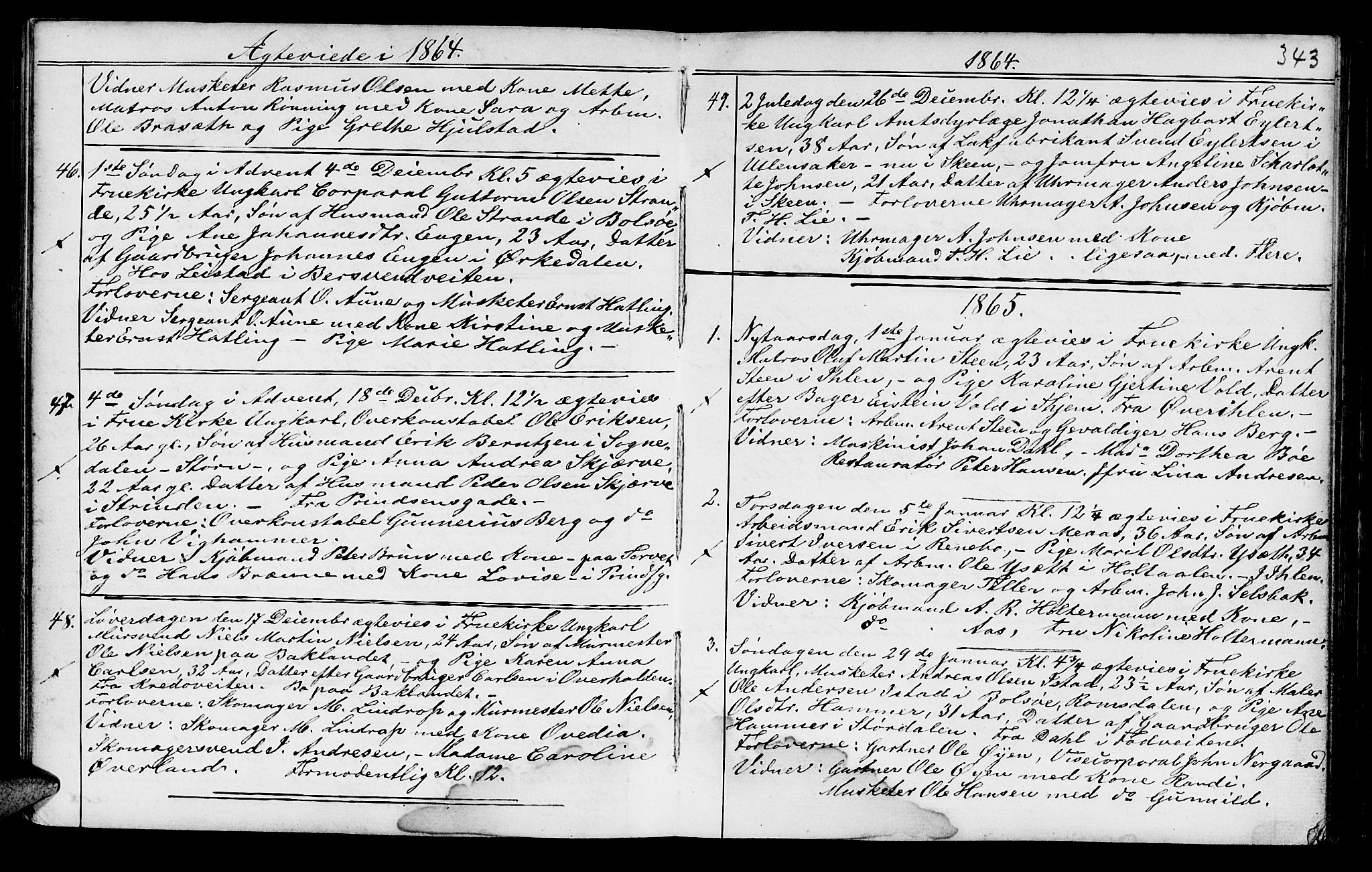 Ministerialprotokoller, klokkerbøker og fødselsregistre - Sør-Trøndelag, SAT/A-1456/602/L0140: Parish register (copy) no. 602C08, 1864-1872, p. 342-343
