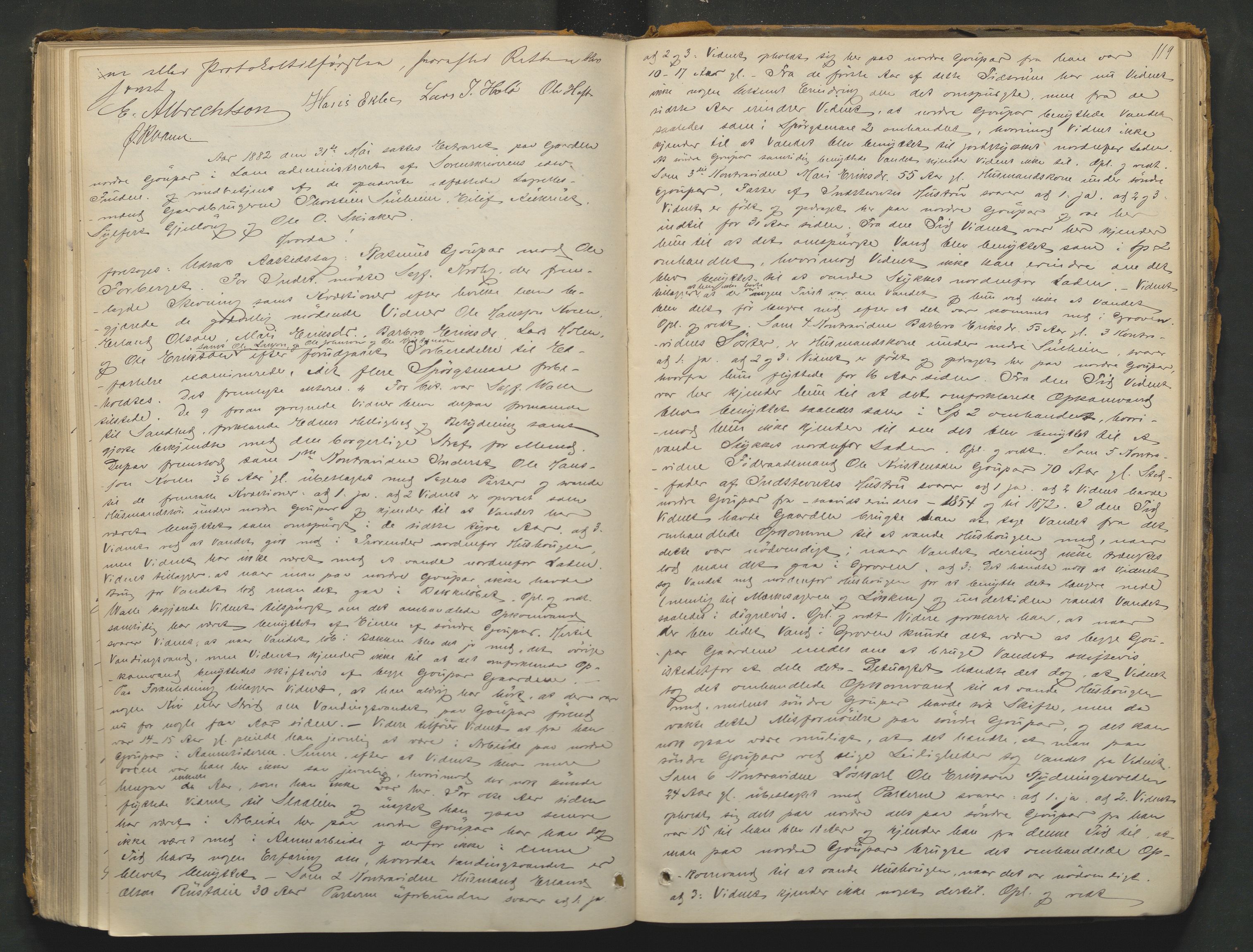 Nord-Gudbrandsdal tingrett, AV/SAH-TING-002/G/Gc/Gcb/L0004: Ekstrarettsprotokoll for åstedssaker, 1876-1887, p. 118b-119a