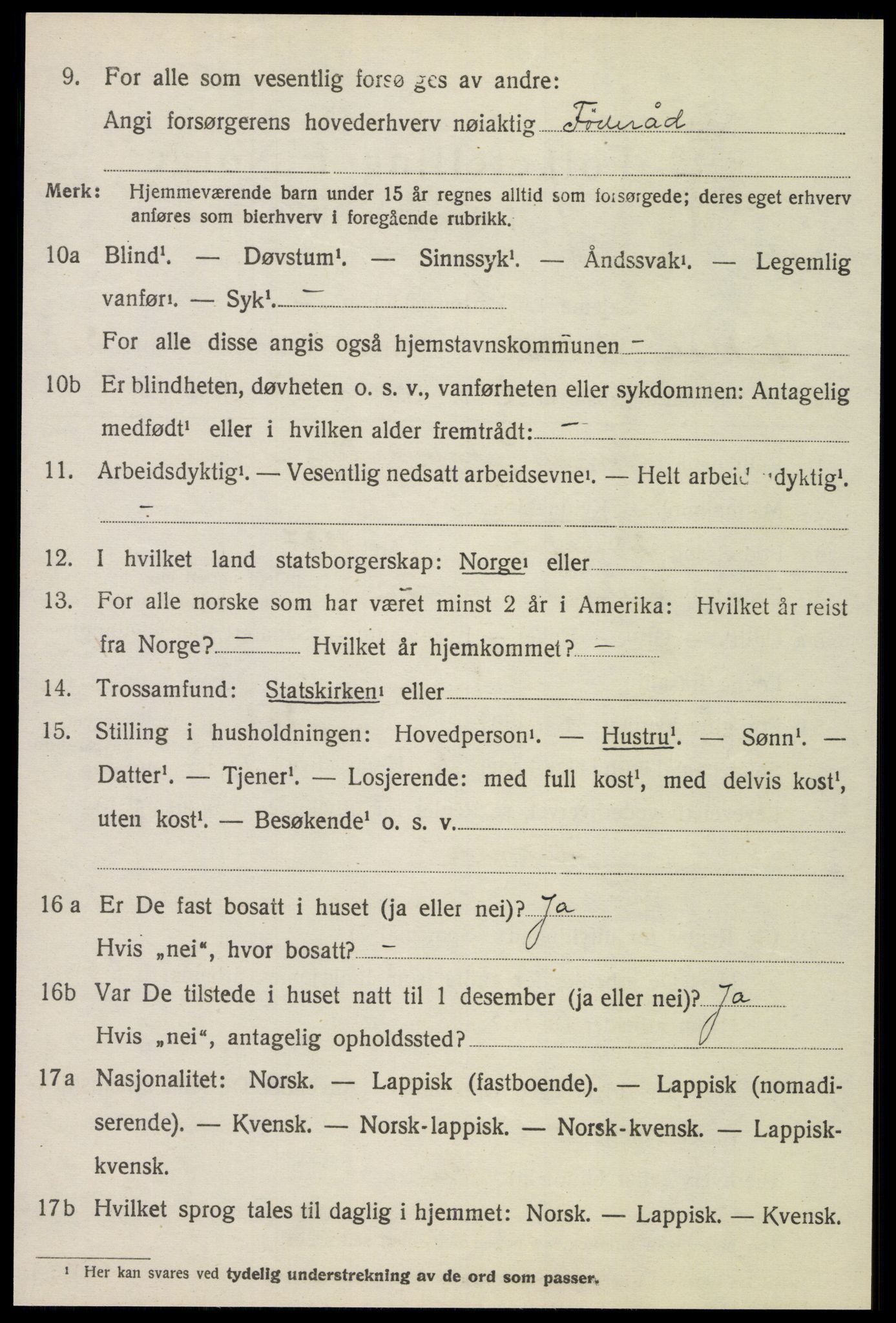 SAT, 1920 census for Leksvik, 1920, p. 2895