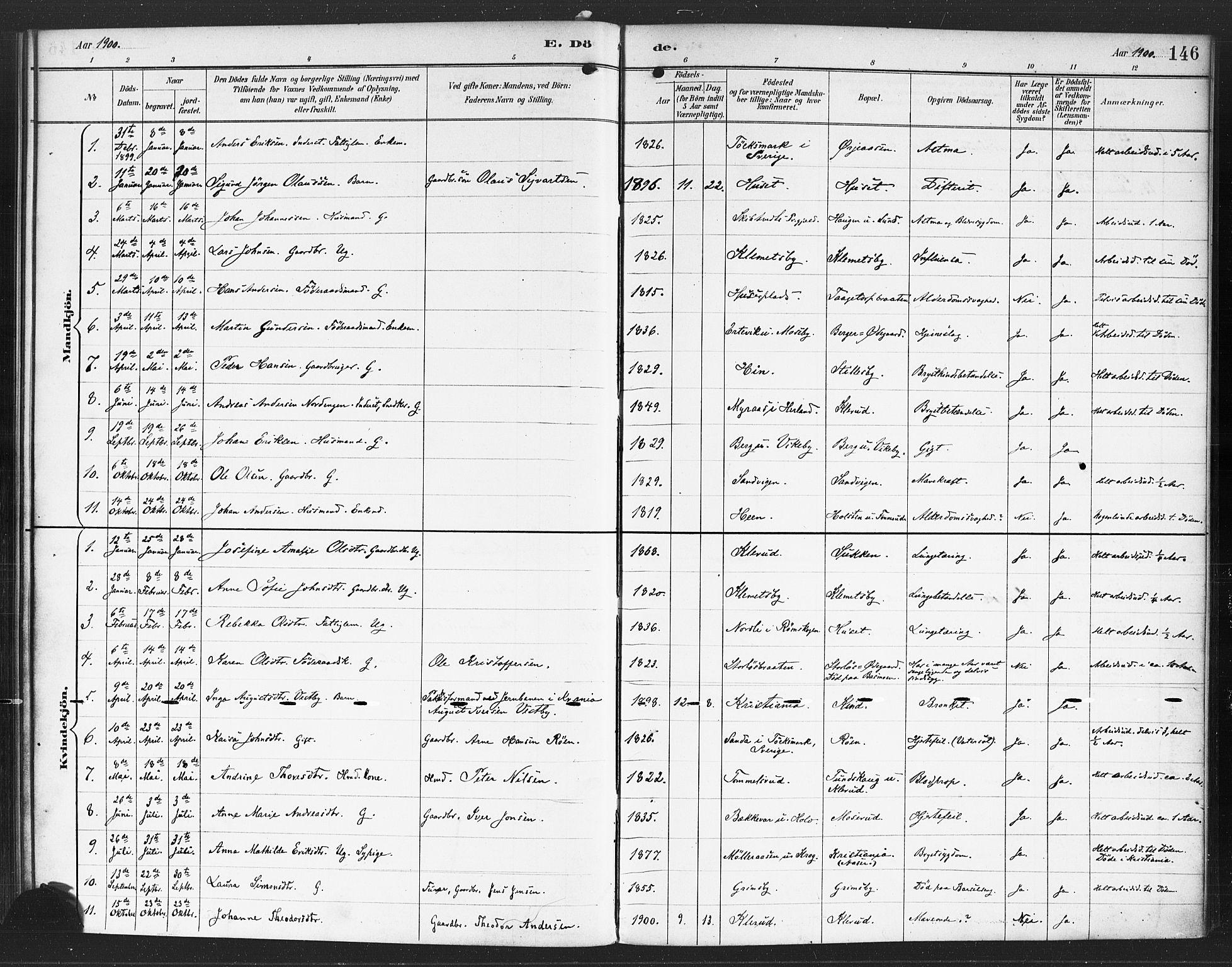 Rødenes prestekontor Kirkebøker, SAO/A-2005/F/Fa/L0010: Parish register (official) no. I 10, 1890-1900, p. 146