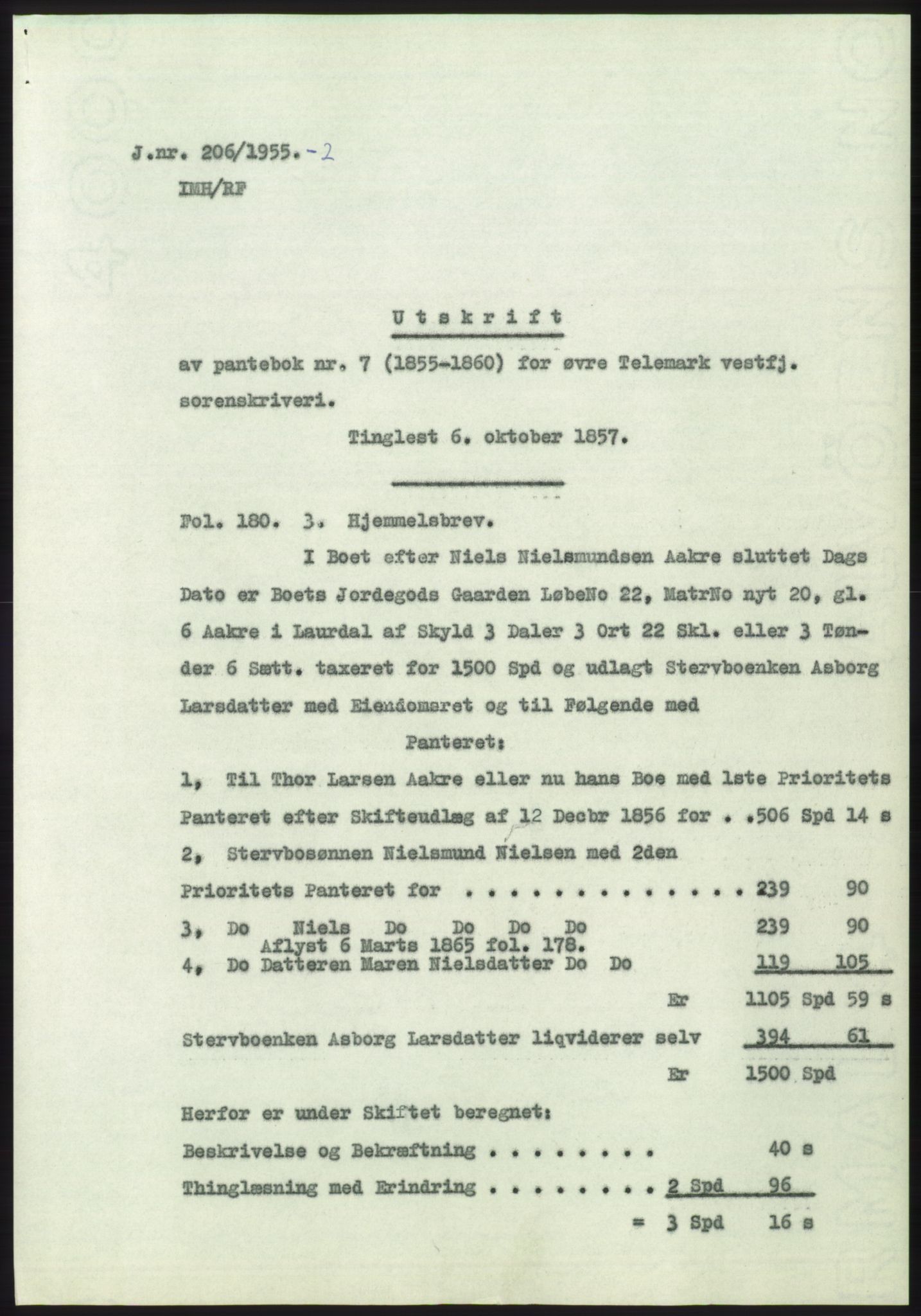 Statsarkivet i Kongsberg, SAKO/A-0001, 1955, p. 32