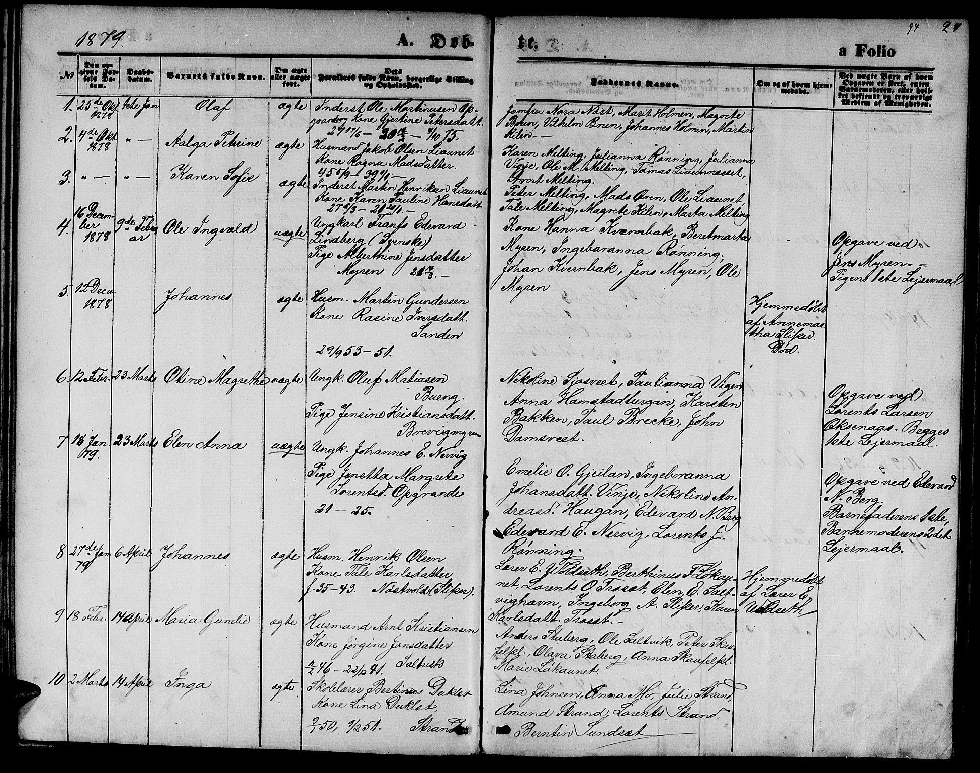 Ministerialprotokoller, klokkerbøker og fødselsregistre - Nord-Trøndelag, SAT/A-1458/733/L0326: Parish register (copy) no. 733C01, 1871-1887, p. 29