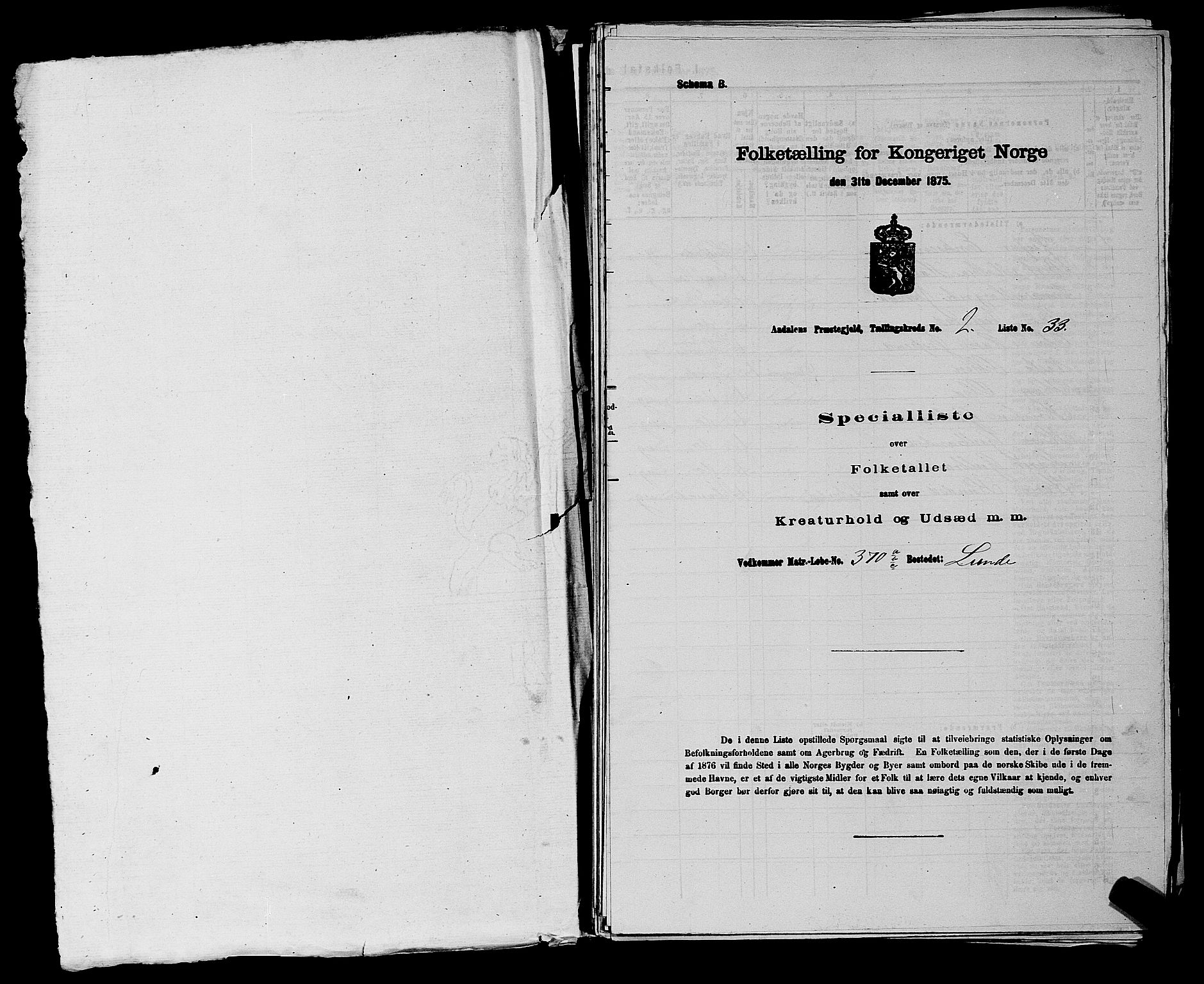 SAKO, 1875 census for 0614P Ådal, 1875, p. 284