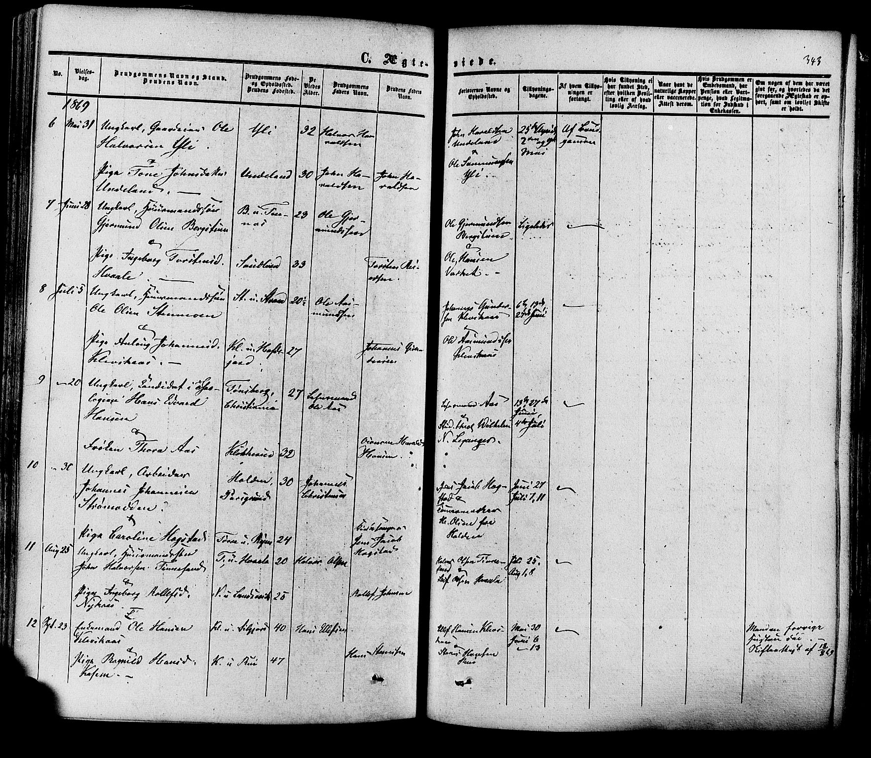 Heddal kirkebøker, SAKO/A-268/F/Fa/L0007: Parish register (official) no. I 7, 1855-1877, p. 343