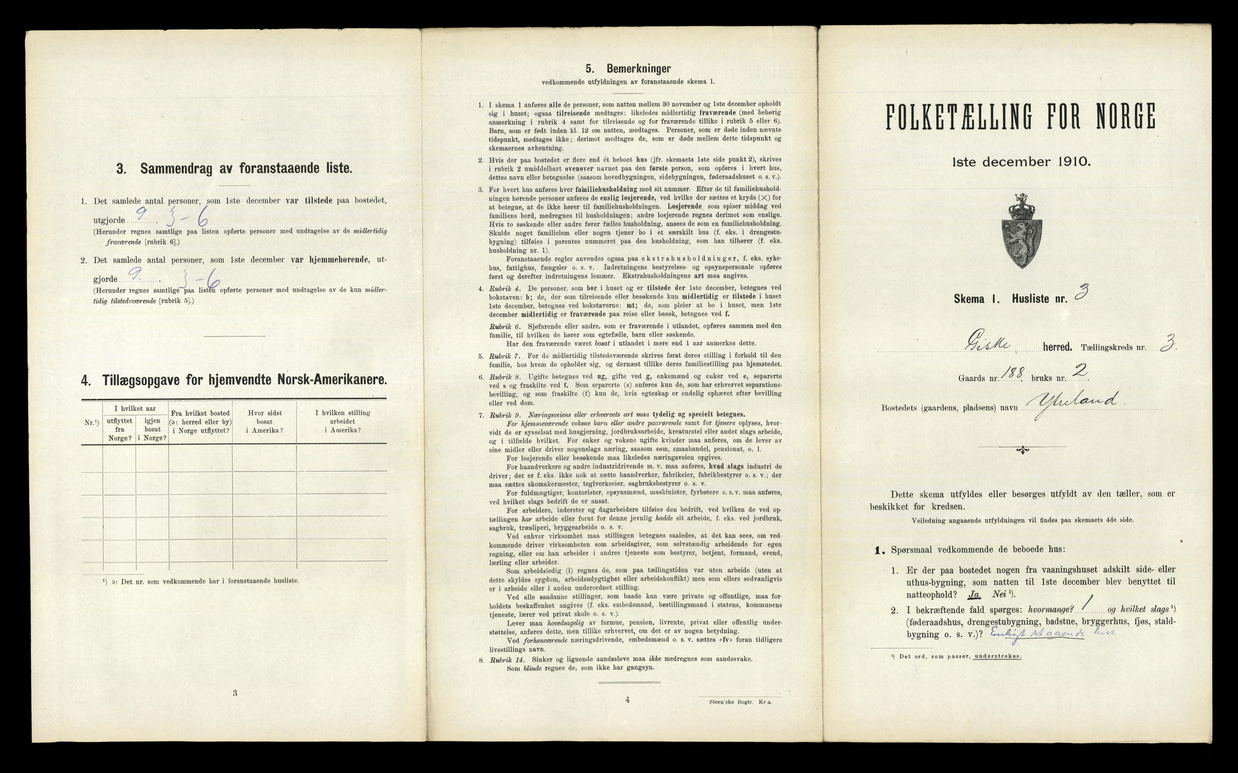 RA, 1910 census for Giske, 1910, p. 287