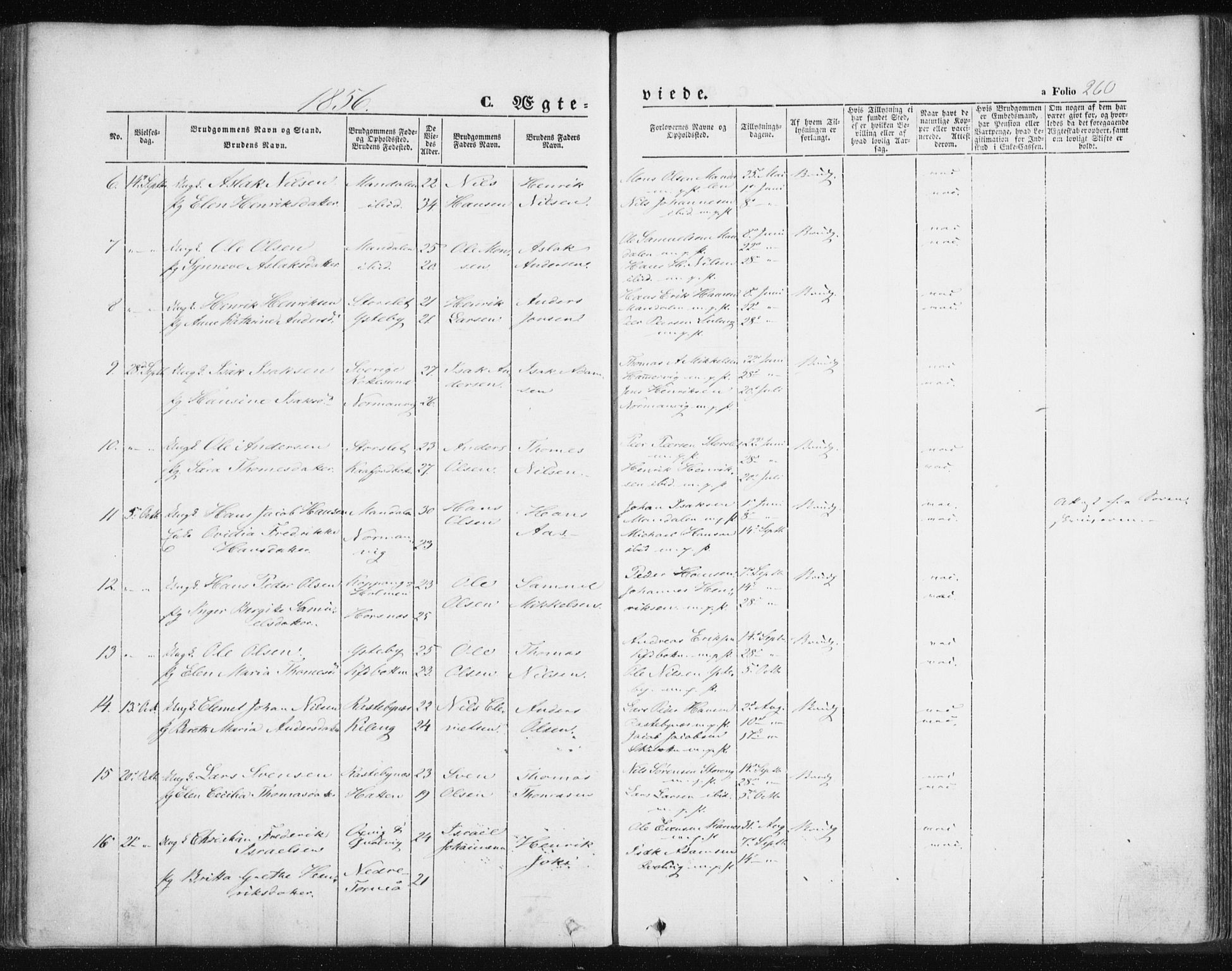 Lyngen sokneprestembete, AV/SATØ-S-1289/H/He/Hea/L0004kirke: Parish register (official) no. 4, 1839-1858, p. 260