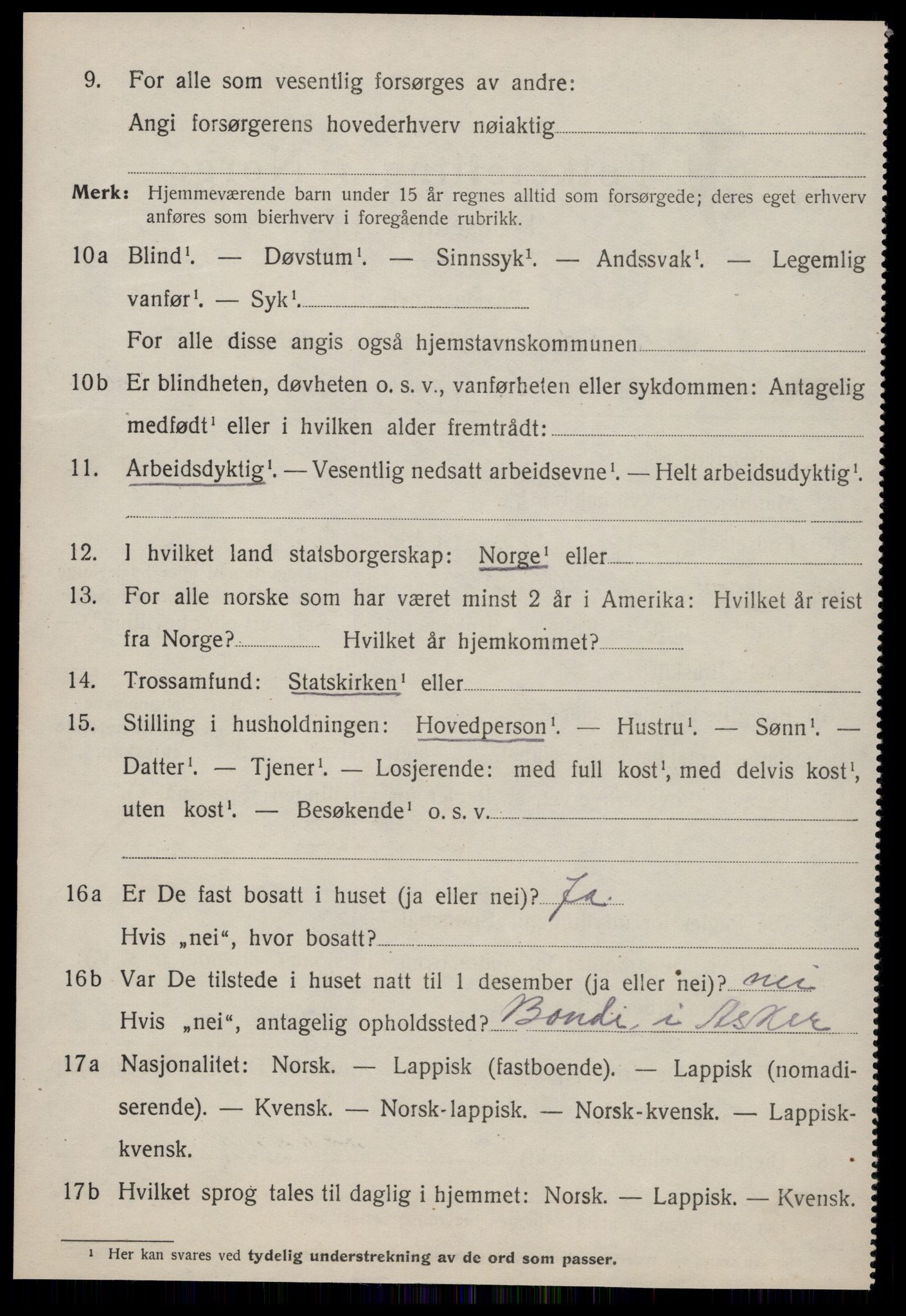 SAT, 1920 census for Meldal, 1920, p. 10000