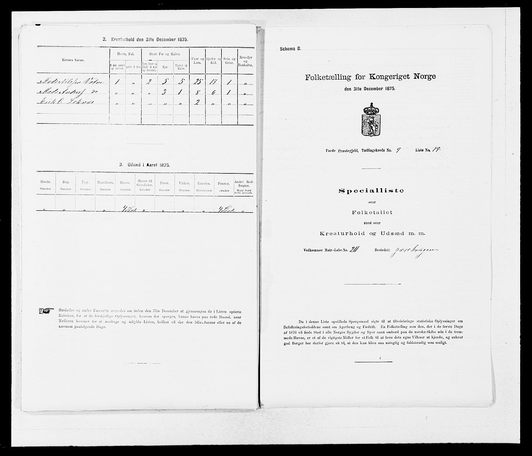 SAB, 1875 census for 1432P Førde, 1875, p. 1041