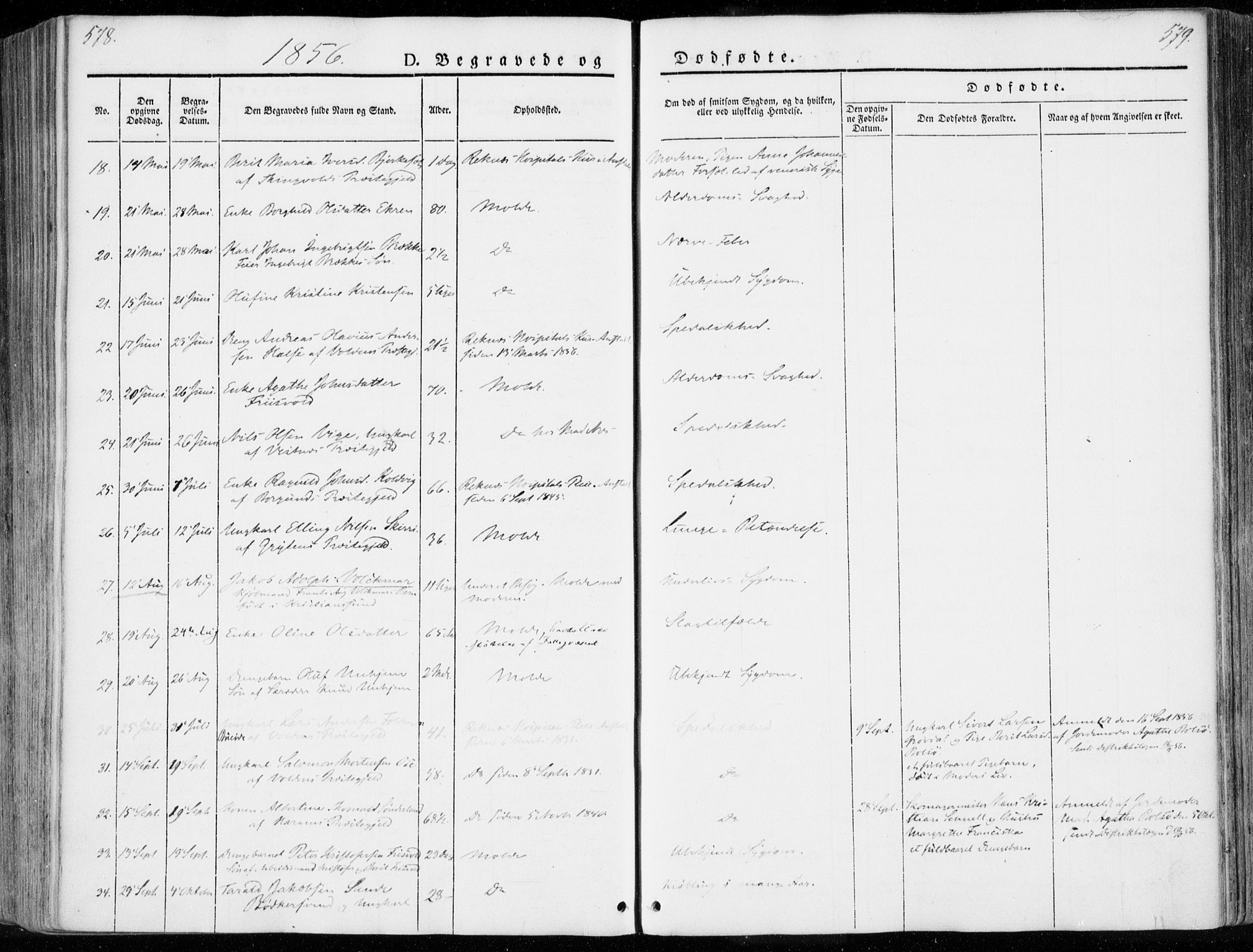 Ministerialprotokoller, klokkerbøker og fødselsregistre - Møre og Romsdal, SAT/A-1454/558/L0689: Parish register (official) no. 558A03, 1843-1872, p. 578-579
