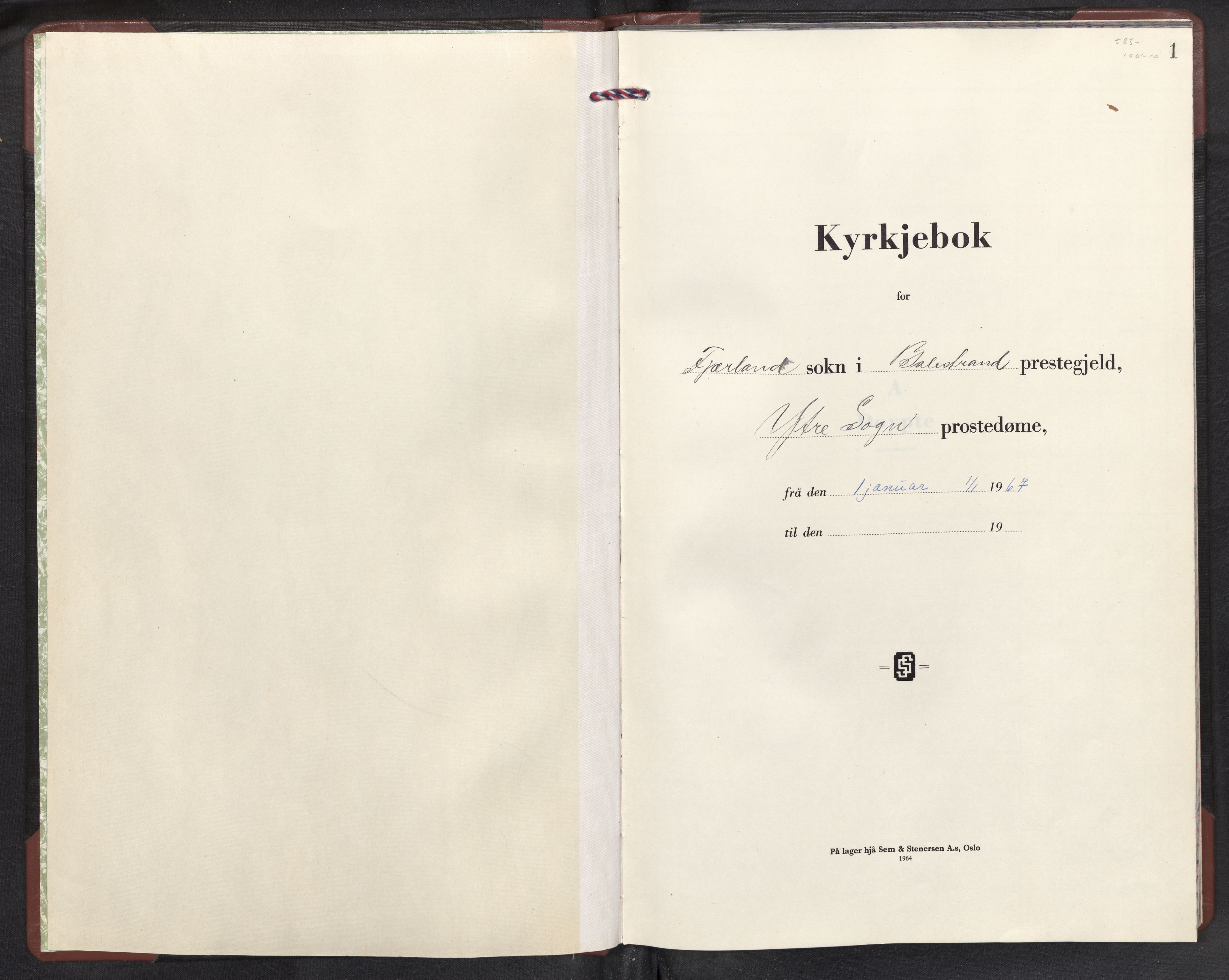Balestrand sokneprestembete, SAB/A-79601/H/Hab/Habb/L0004: Parish register (copy) no. B 4, 1967-1974, p. 0b-1a