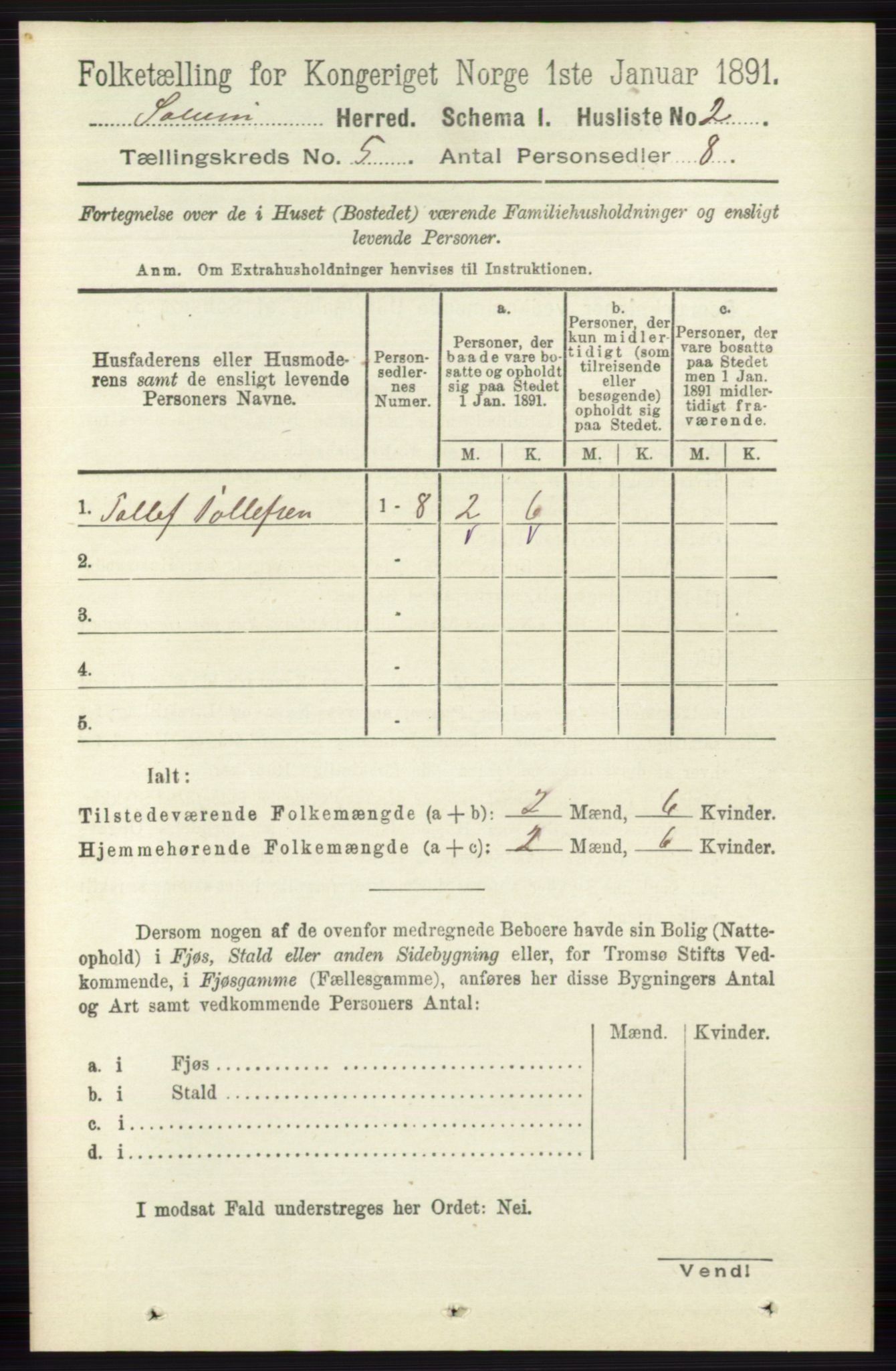 RA, 1891 census for 0818 Solum, 1891, p. 799