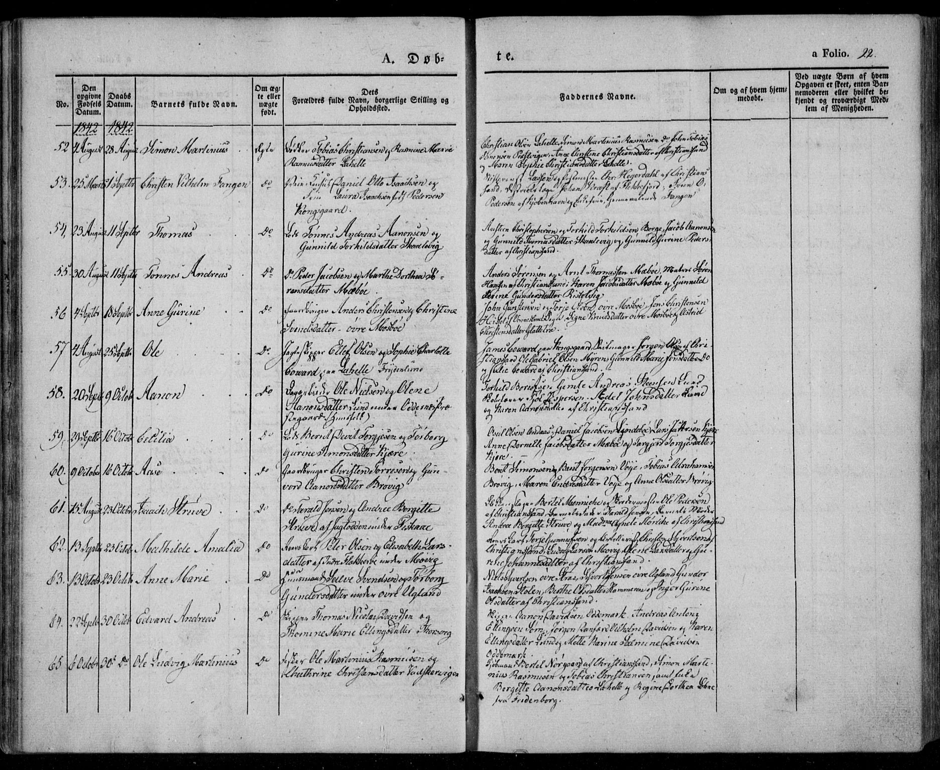 Oddernes sokneprestkontor, AV/SAK-1111-0033/F/Fa/Faa/L0006: Parish register (official) no. A 6, 1838-1851, p. 22