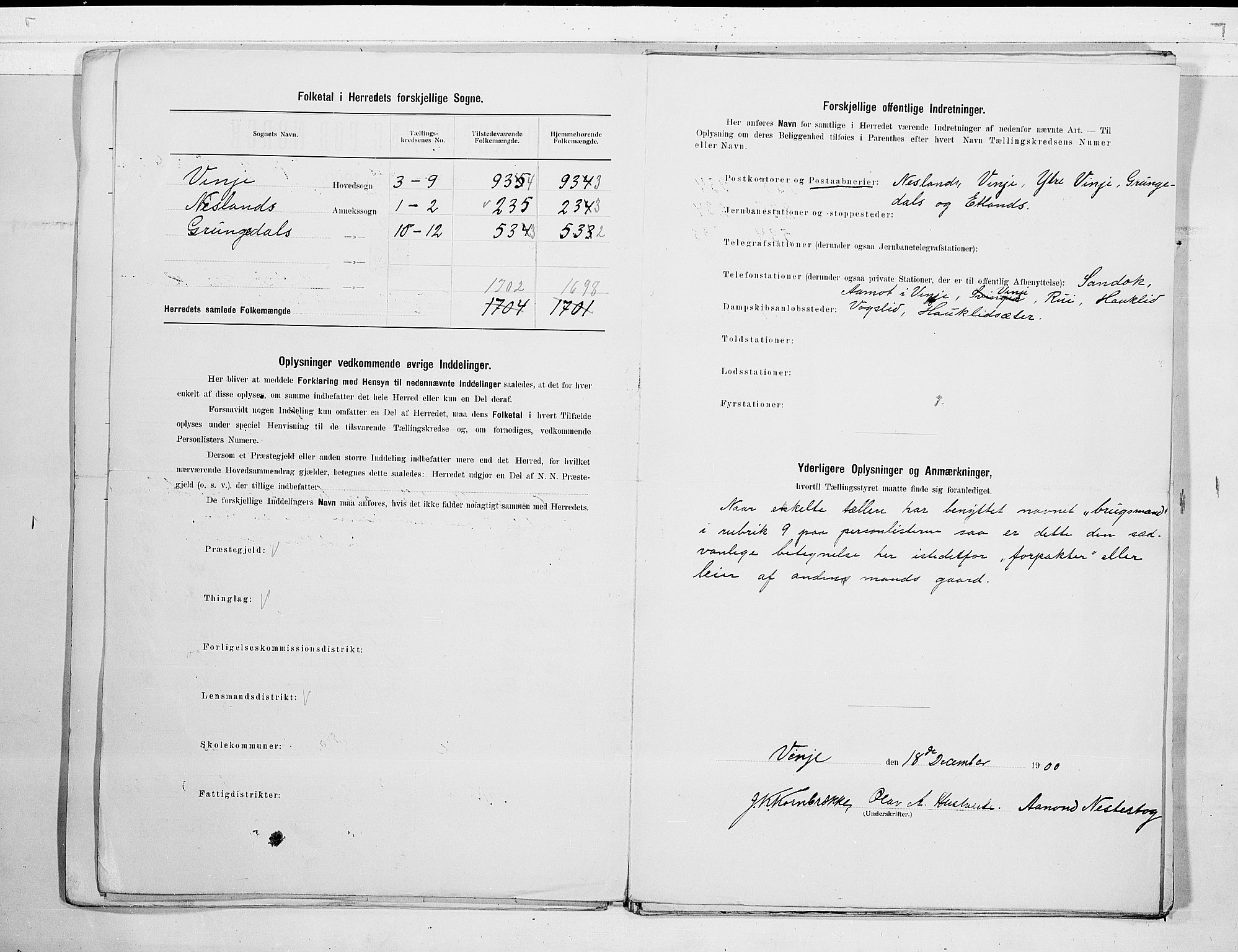 SAKO, 1900 census for Vinje, 1900, p. 3