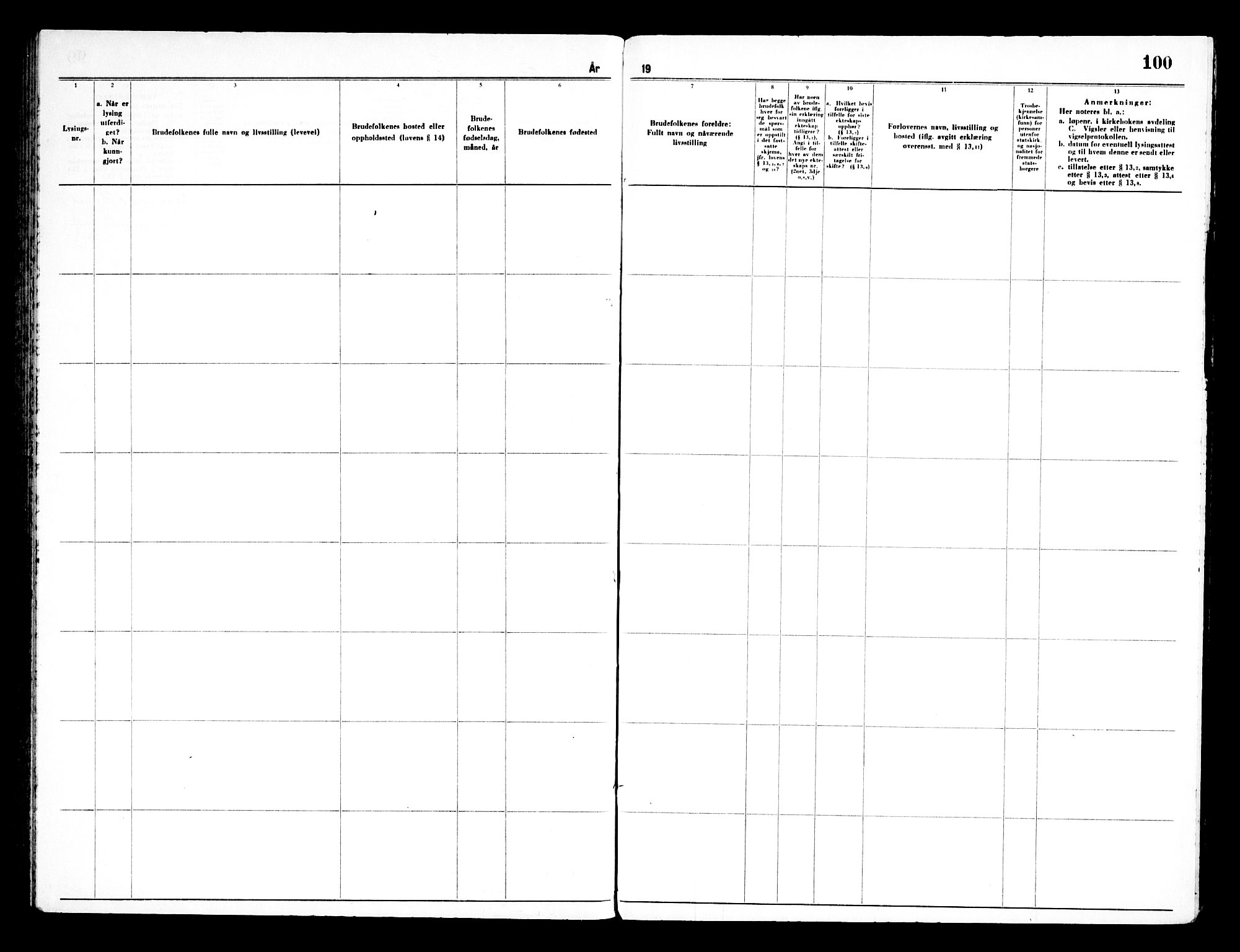 Moss prestekontor Kirkebøker, AV/SAO-A-2003/H/Ha/L0006: Banns register no. 6, 1952-1958, p. 100