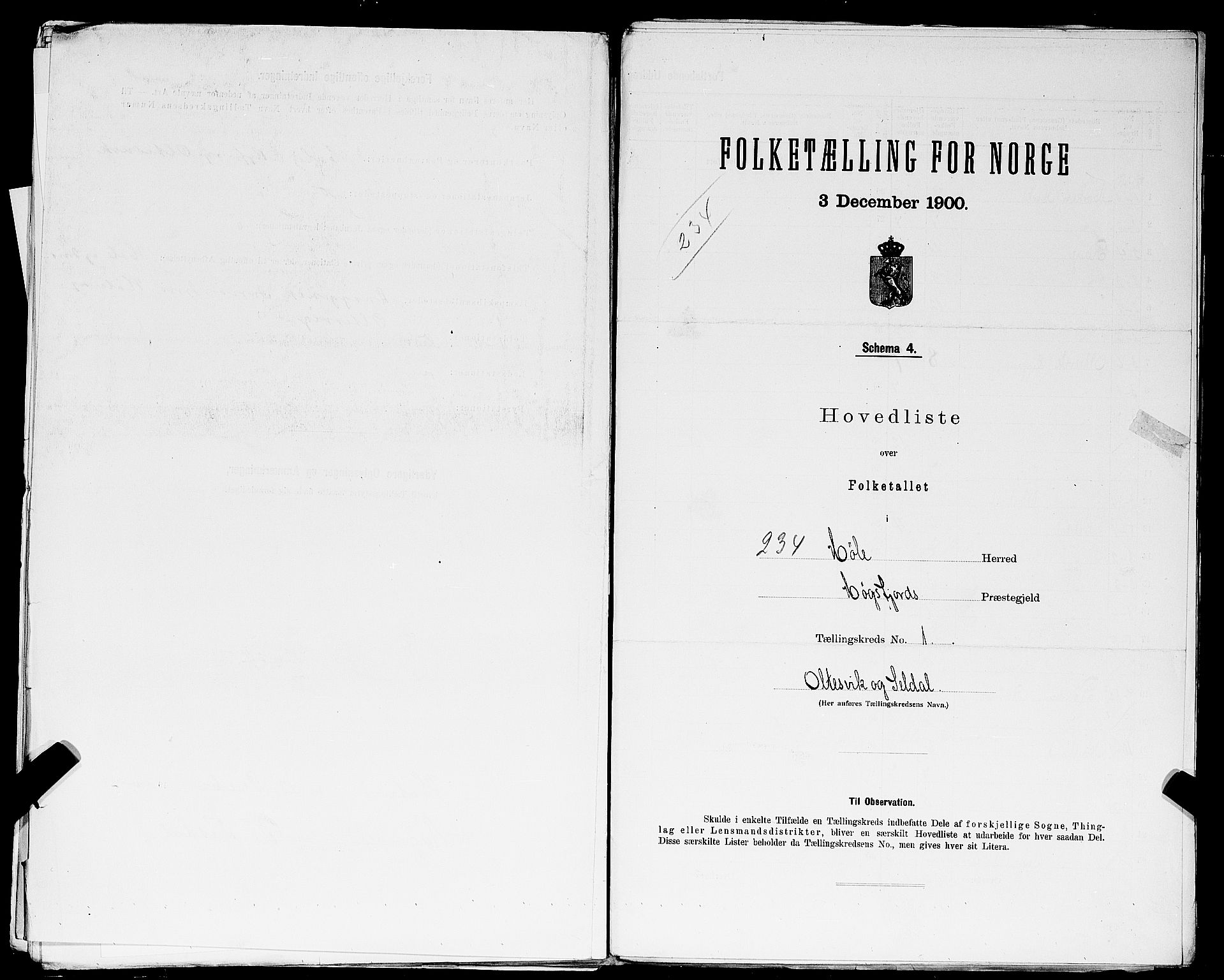 SAST, 1900 census for Høle, 1900, p. 11