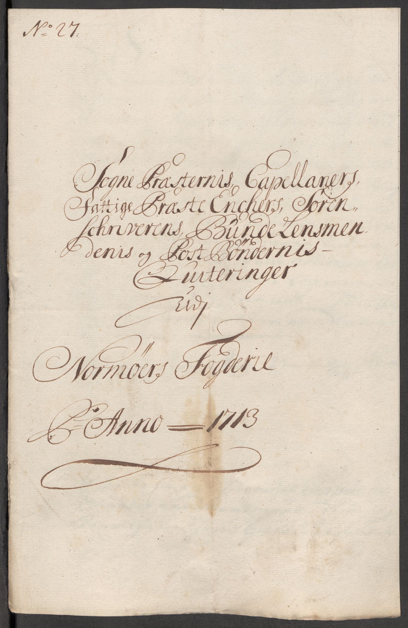Rentekammeret inntil 1814, Reviderte regnskaper, Fogderegnskap, RA/EA-4092/R56/L3747: Fogderegnskap Nordmøre, 1713, p. 169