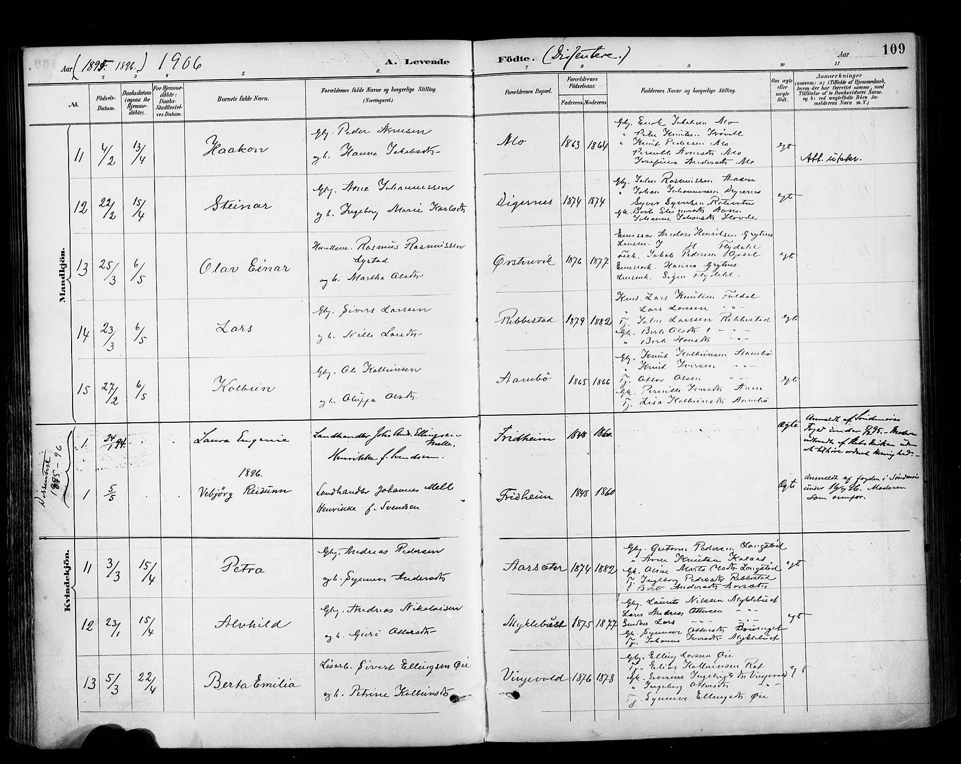 Ministerialprotokoller, klokkerbøker og fødselsregistre - Møre og Romsdal, SAT/A-1454/513/L0177: Parish register (official) no. 513A04, 1890-1906, p. 109