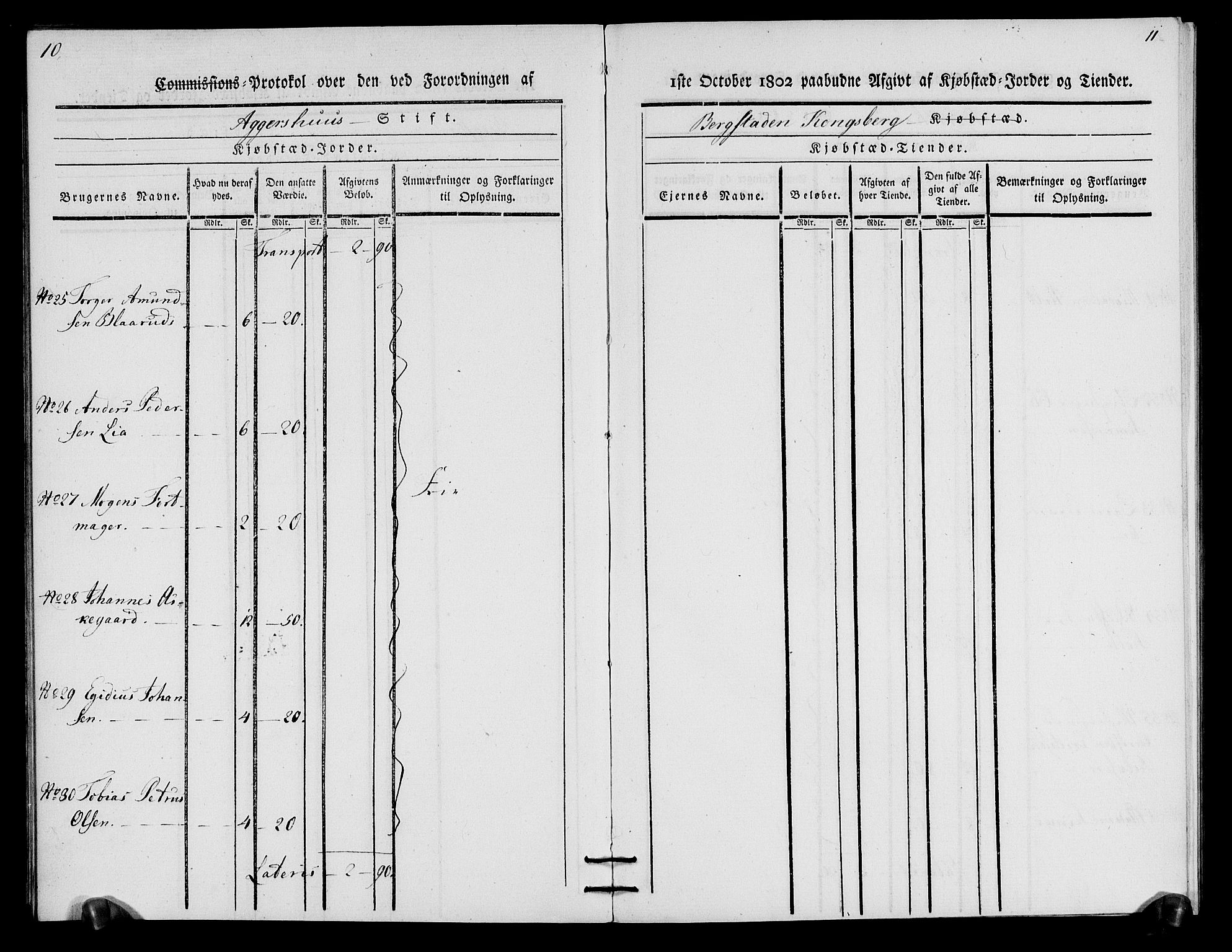 Rentekammeret inntil 1814, Realistisk ordnet avdeling, AV/RA-EA-4070/N/Ne/Nea/L0057b: Numedal og Sandsvær fogderi. Oppebørselsregister for Kongsberg bergstad, 1803-1804, p. 7